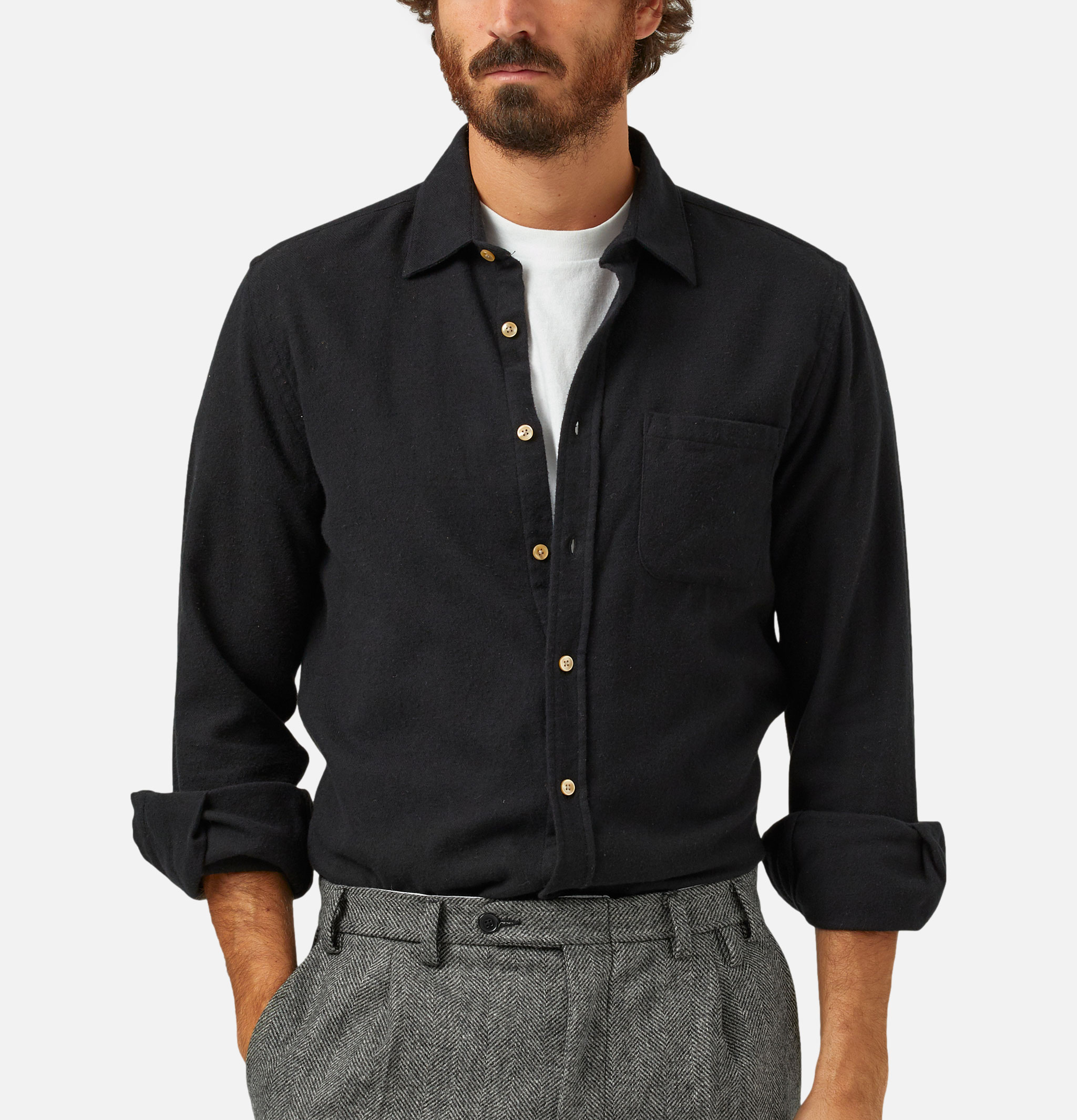 Portuguese Flannel Teca Black Shirt
