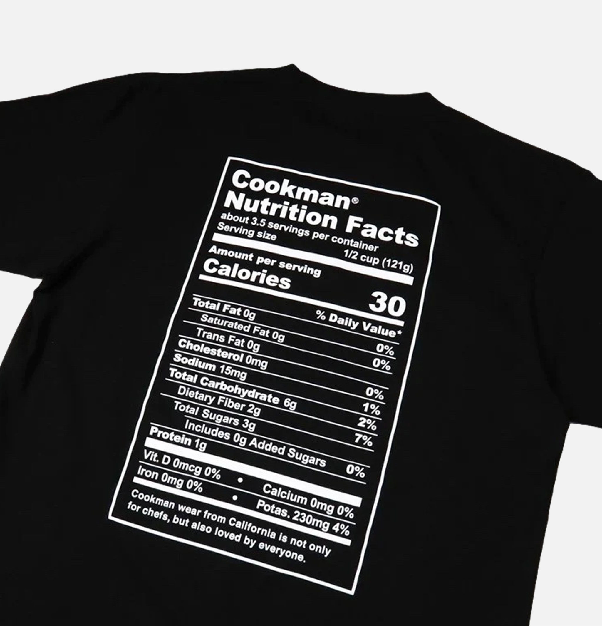 Cookman Nutrition Facts Black T-shirt