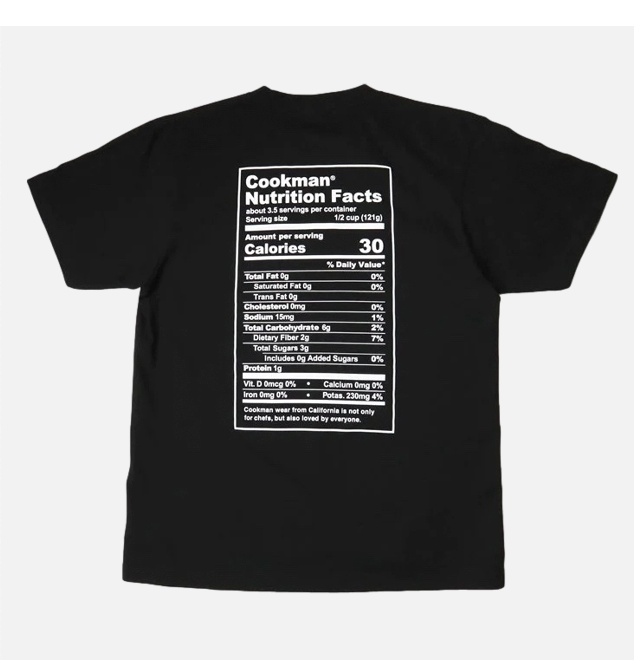 Tee Shirt Nutrition Facts Black