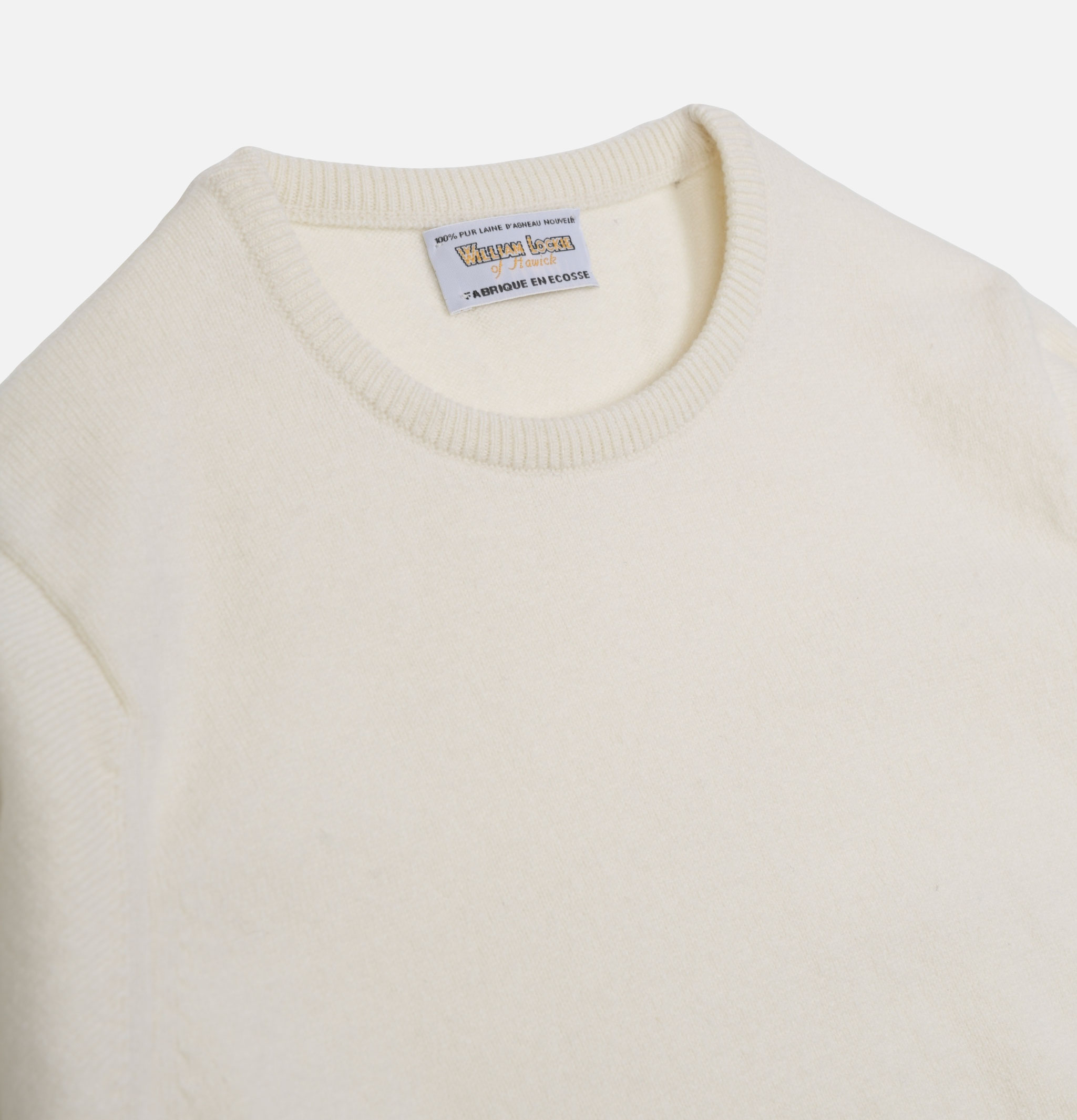 William Lockie Round Neck Pullover Ecru