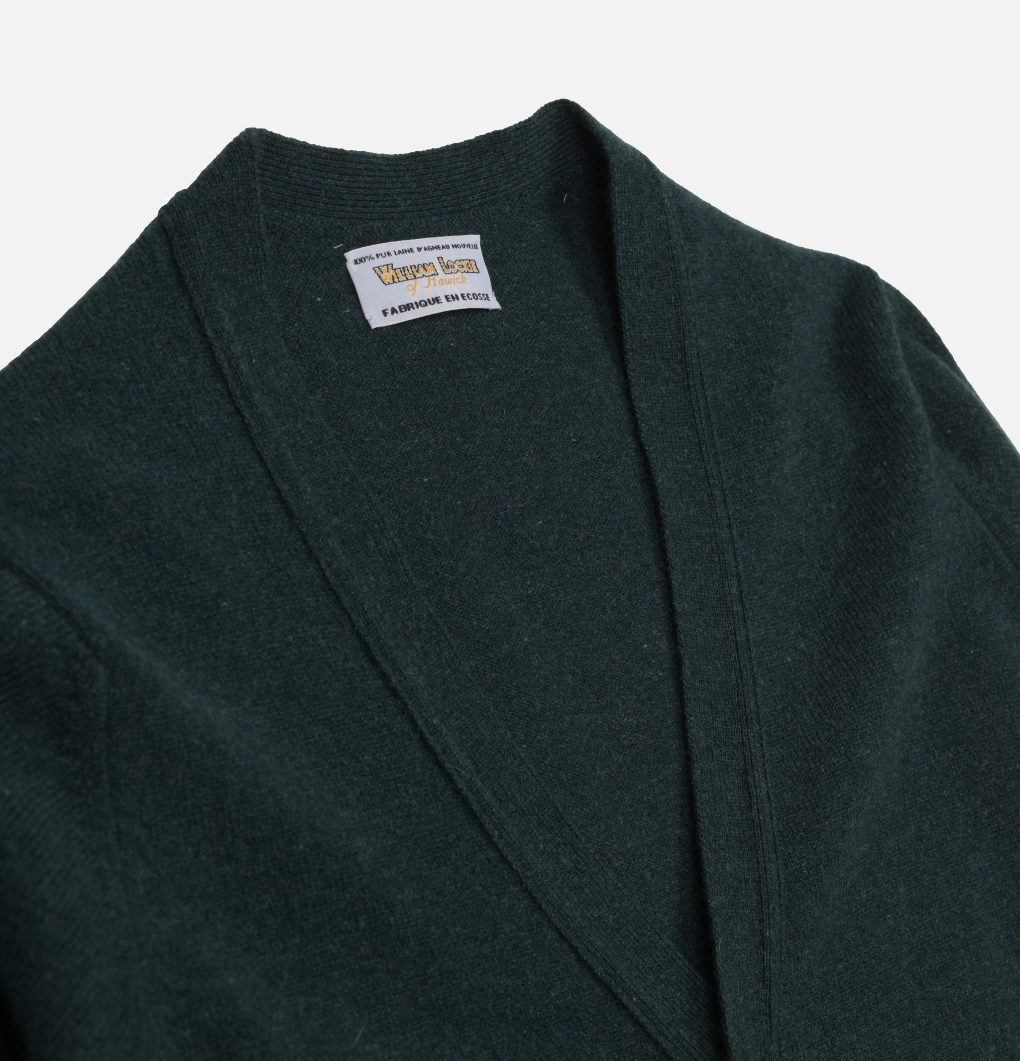 William Lockie Lambswool Cardigan Green Astra