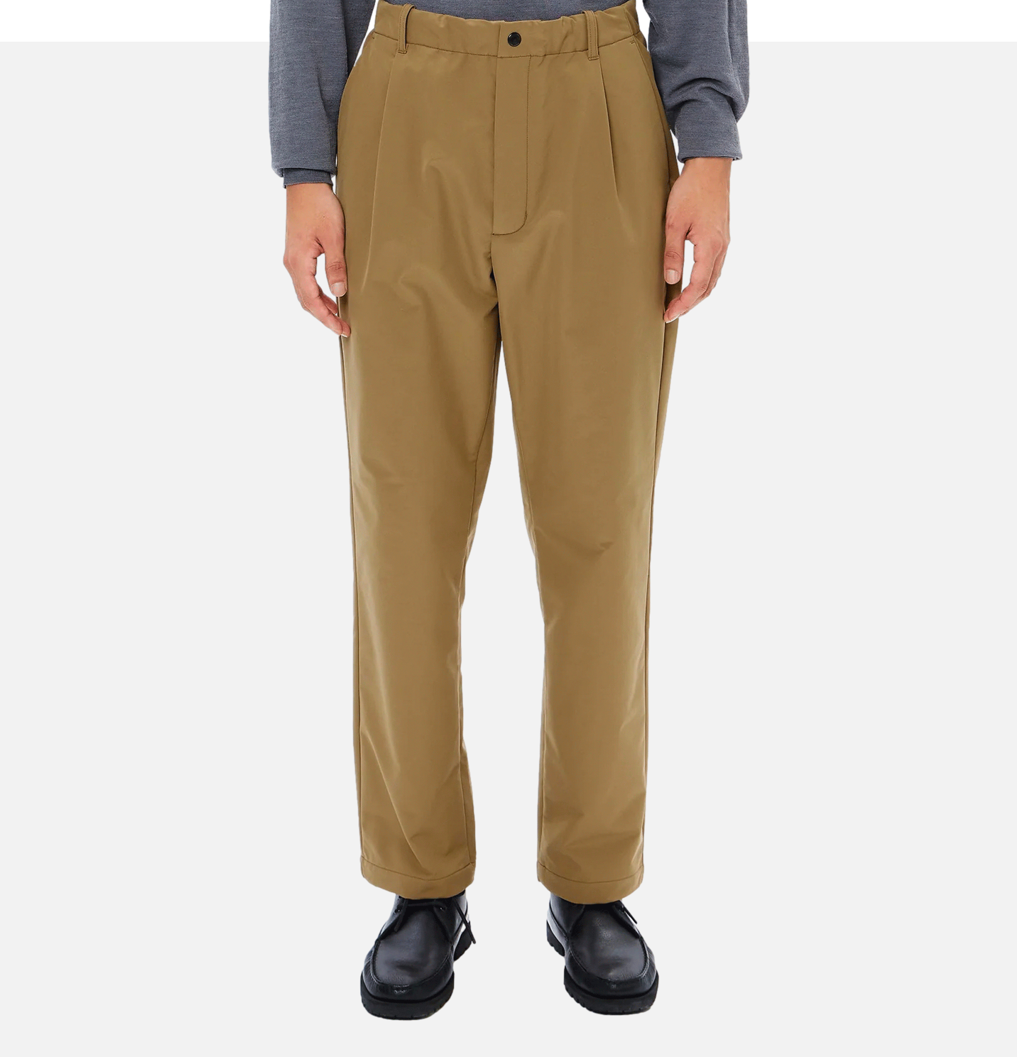 Goldwin Brushed Back One Tuck Pant Clay Beige