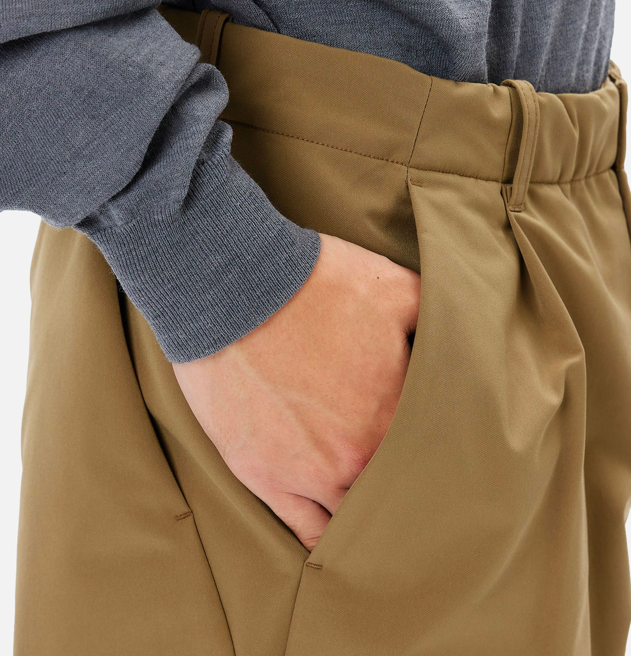 Goldwin Brushed Back One Tuck Pant Clay Beige