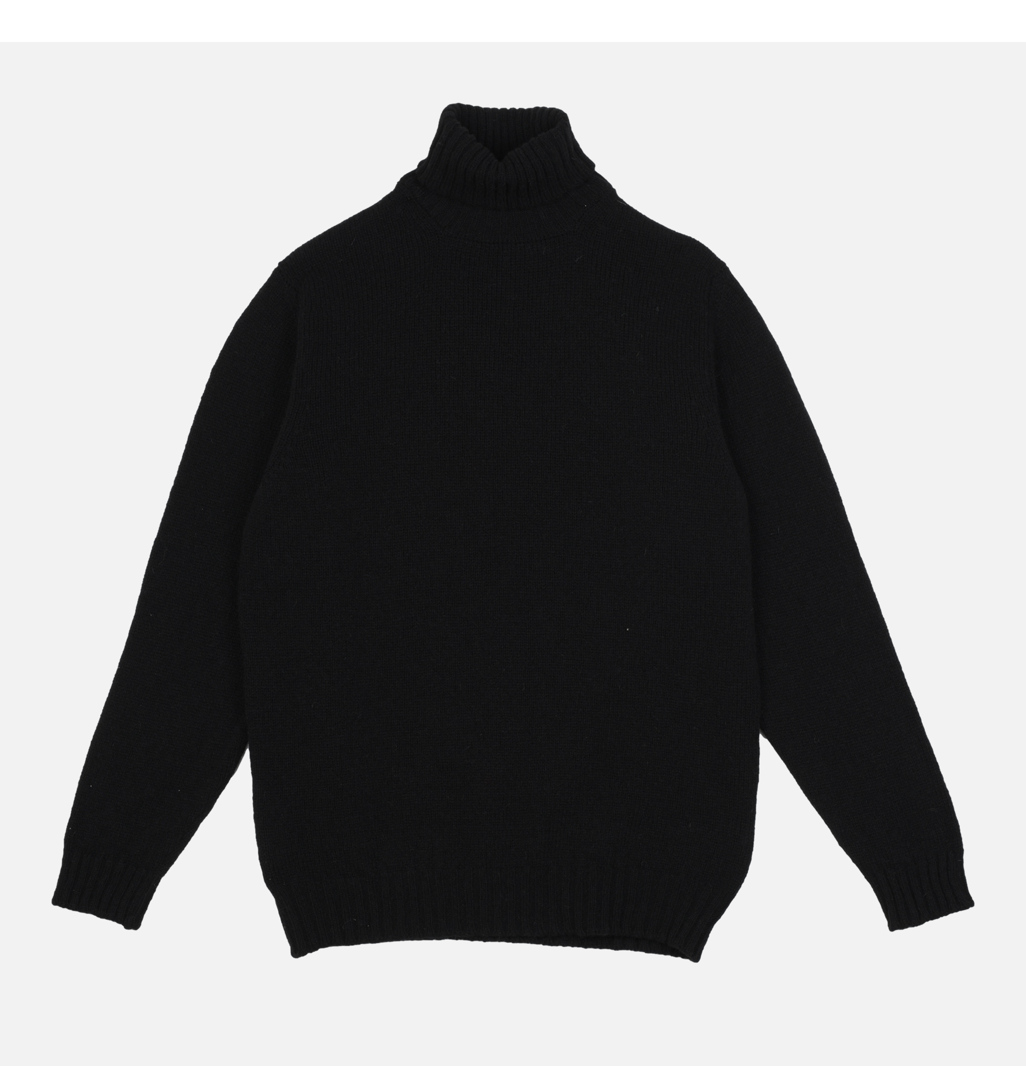 William Lockie Aryan Black roll-neck sweater.