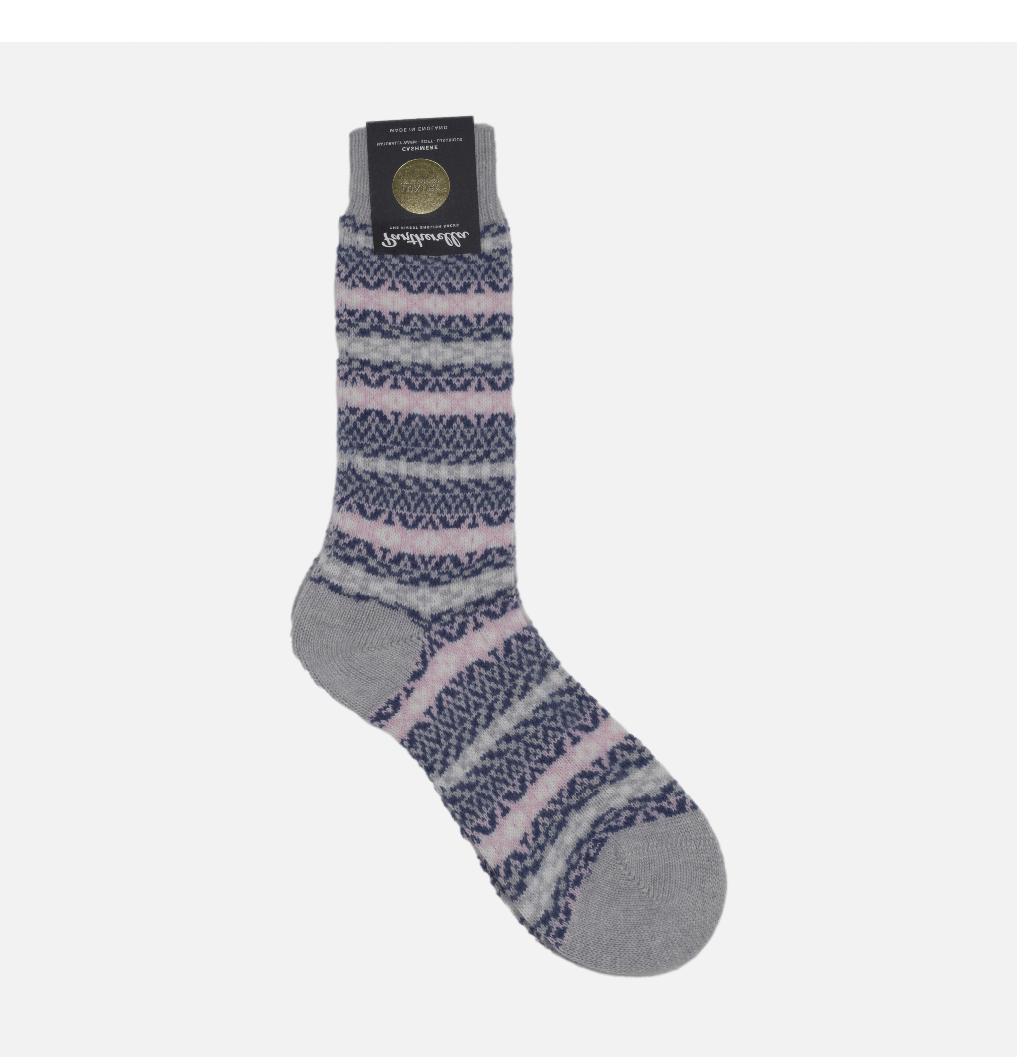 Chaussettes Pantherella Bradstock Cashemire Lt Grey