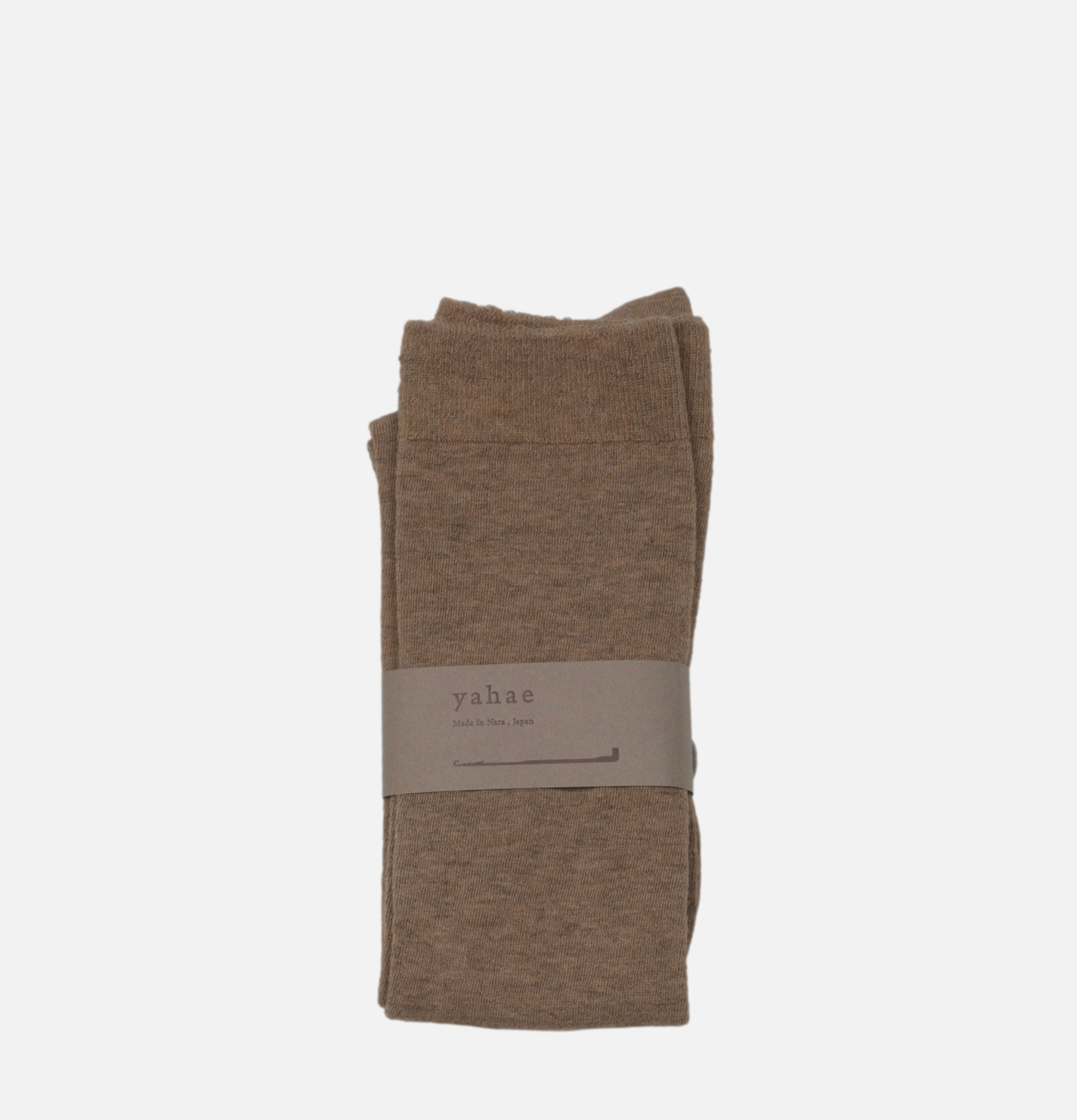 Chaussettes en coton Yak Knee Marron Yahae Japan.