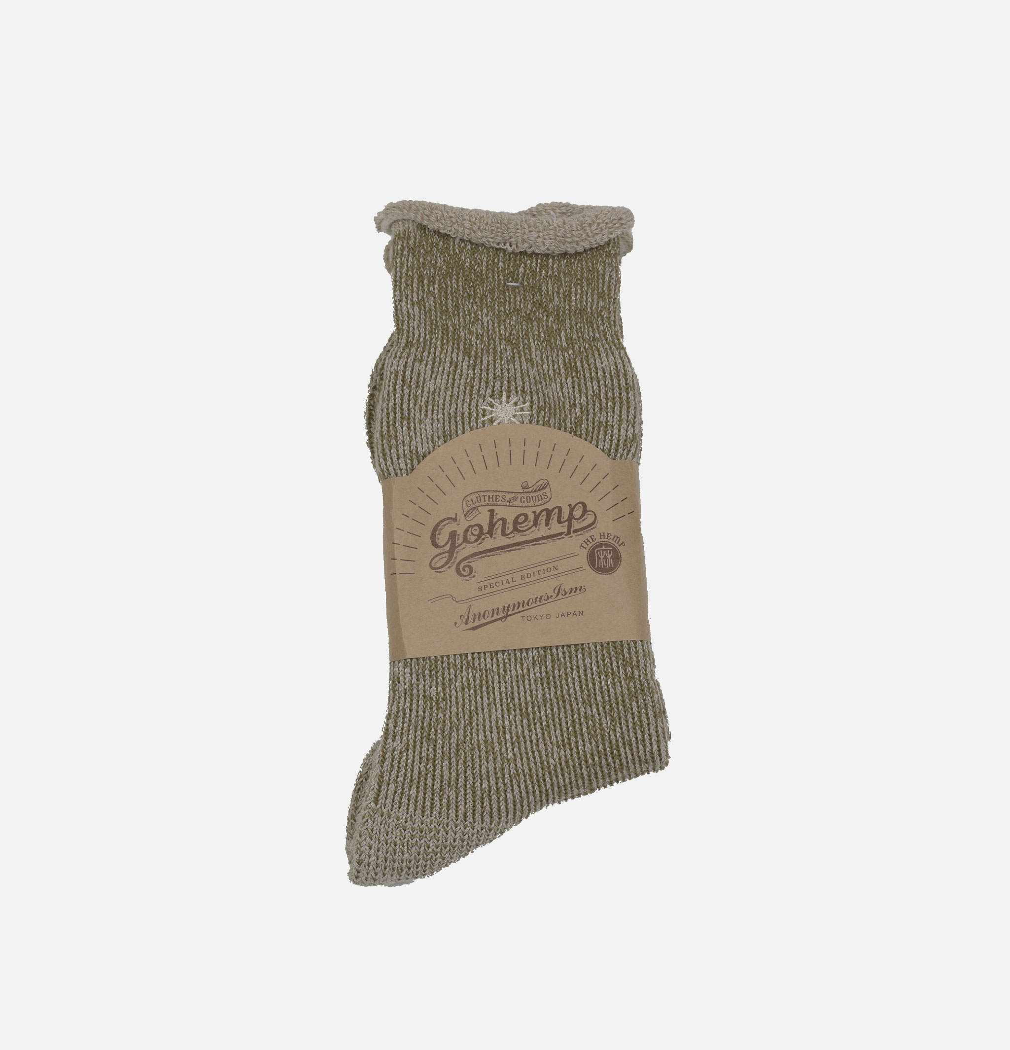 Anonymous Ism Thick Pile Crew Go Hemp Olive Socks