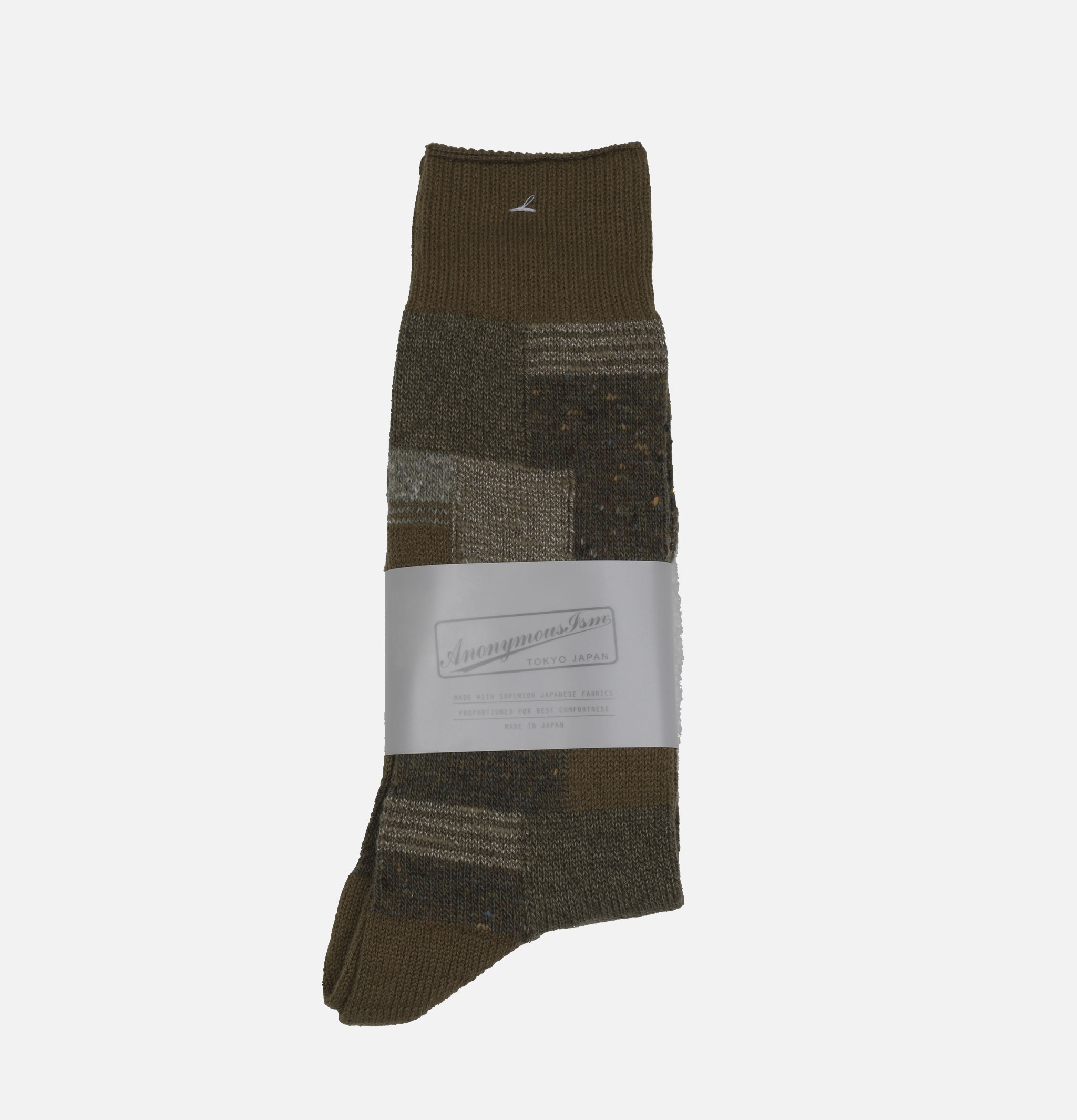 Chaussettes patchwork Anonymous Ism Olive