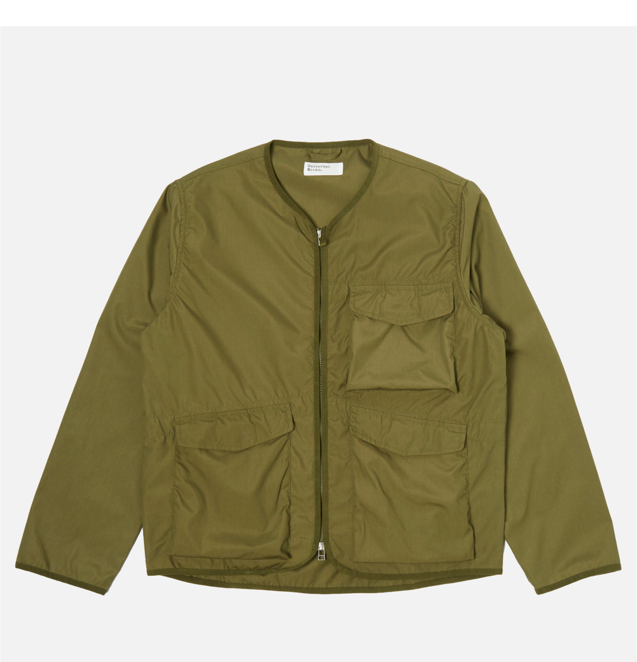 Universal Works Parachute Liner Jacket en Olive Vert Recycled Poly Tech