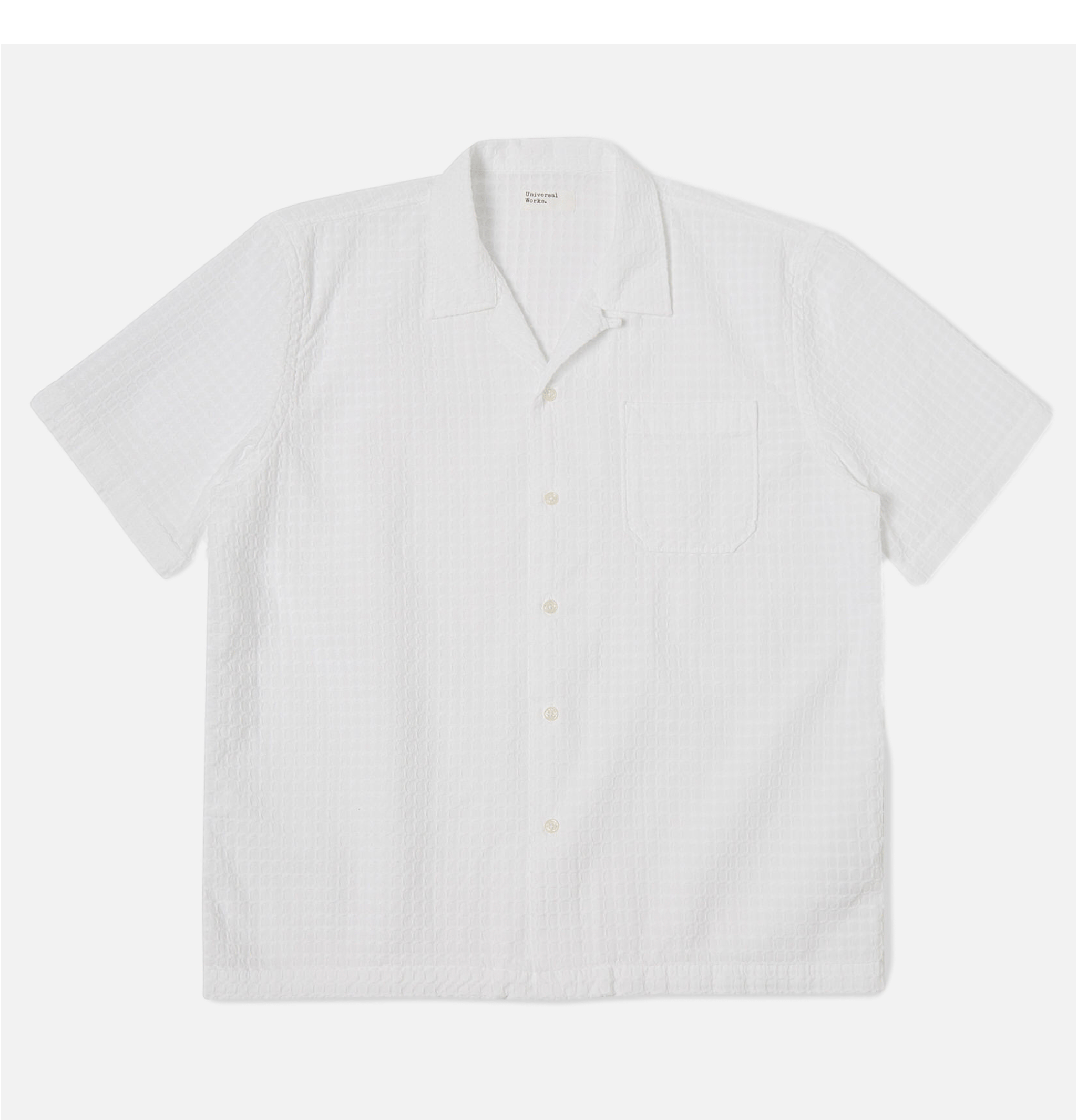 Universal Works Road Shirt In White Delos Cotton