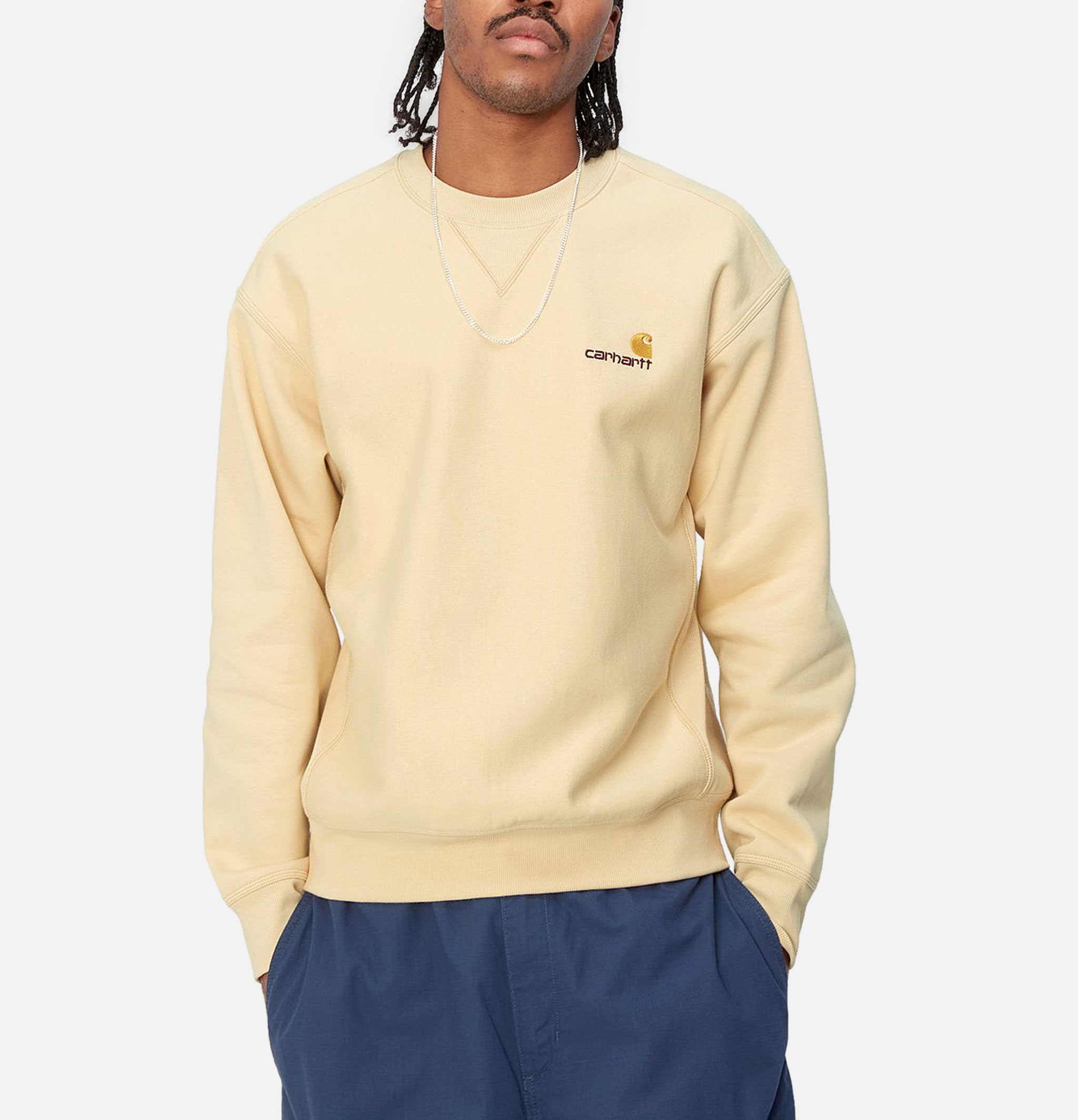 Sweat Carhartt American Script Rattan Beige