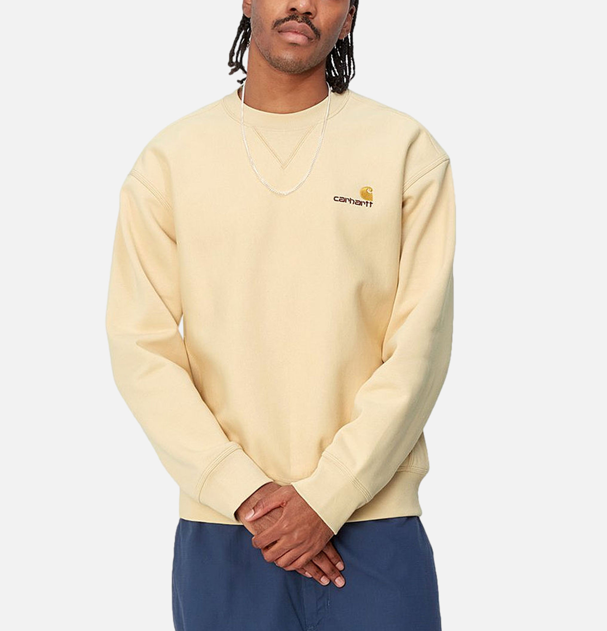 Sweat Carhartt American Script Rattan Beige