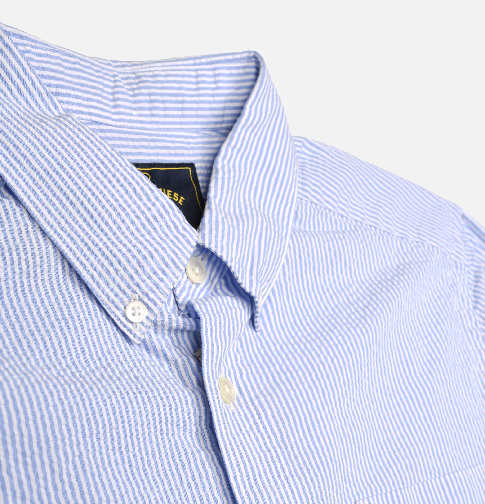 Portuguese Flannel Chemise Atlantico Stripe Bleu