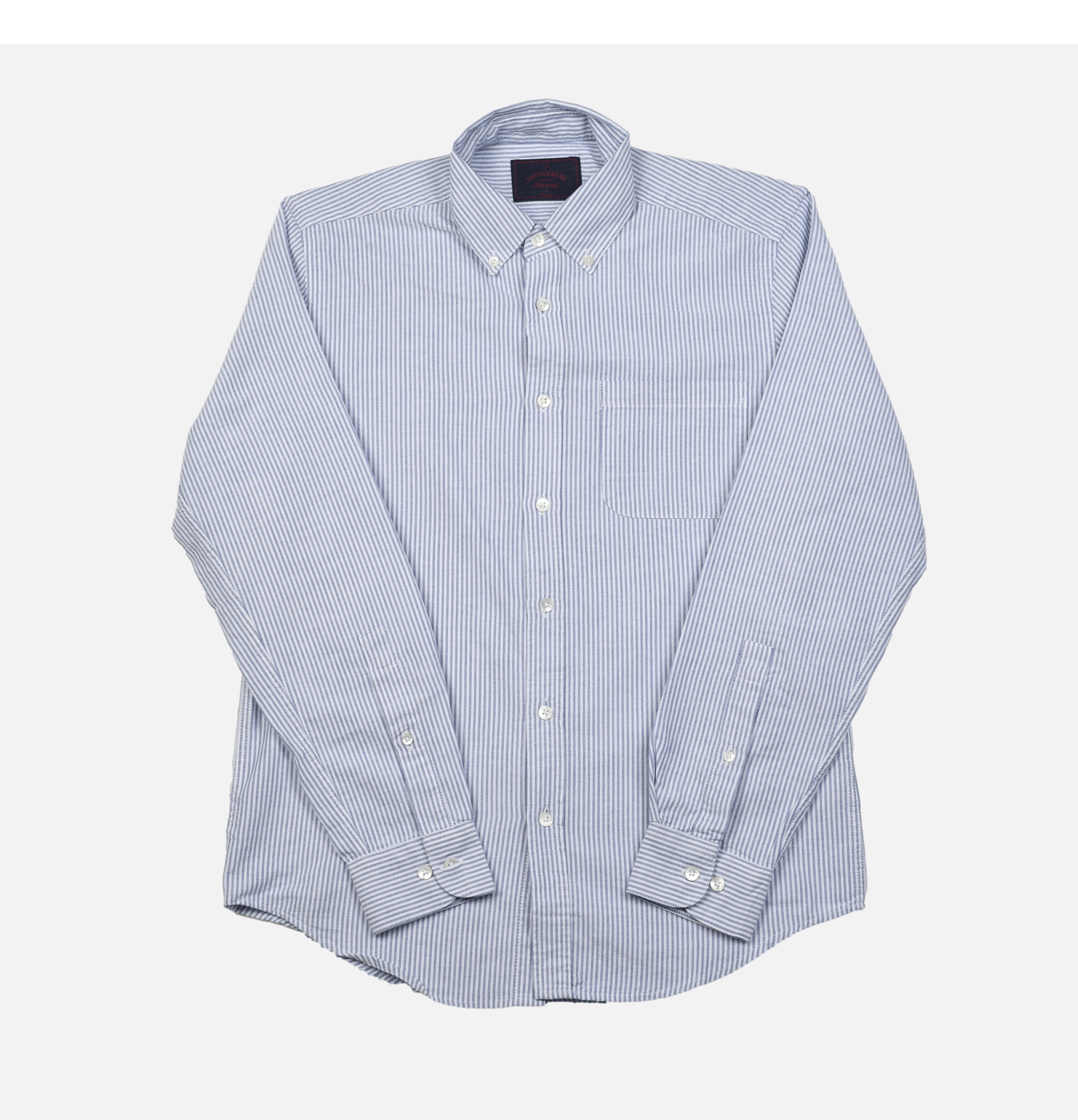 Portuguese Flannel Shirt Belavista Stripe Blue.