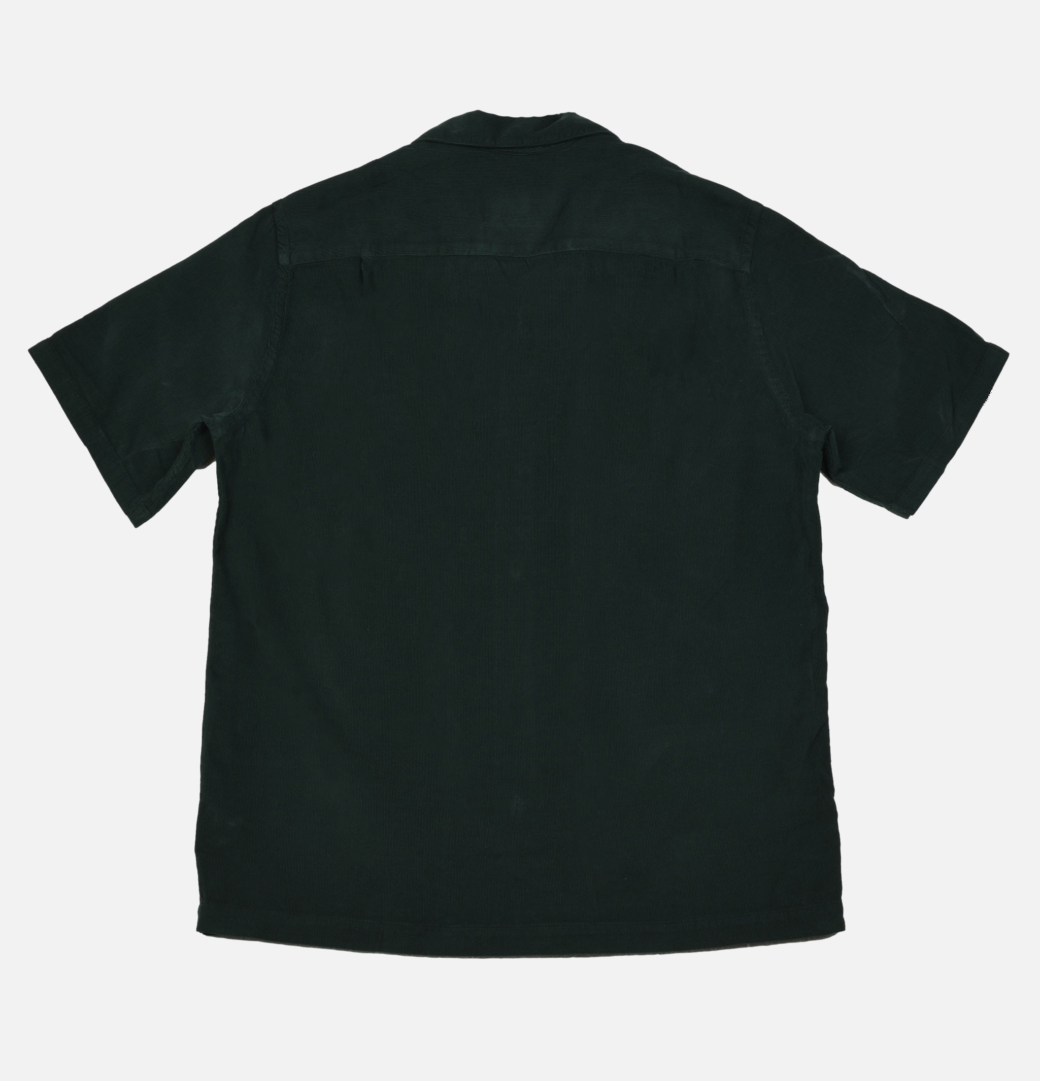 Portuguese Flannel Shirt Cord Camp Collar Green