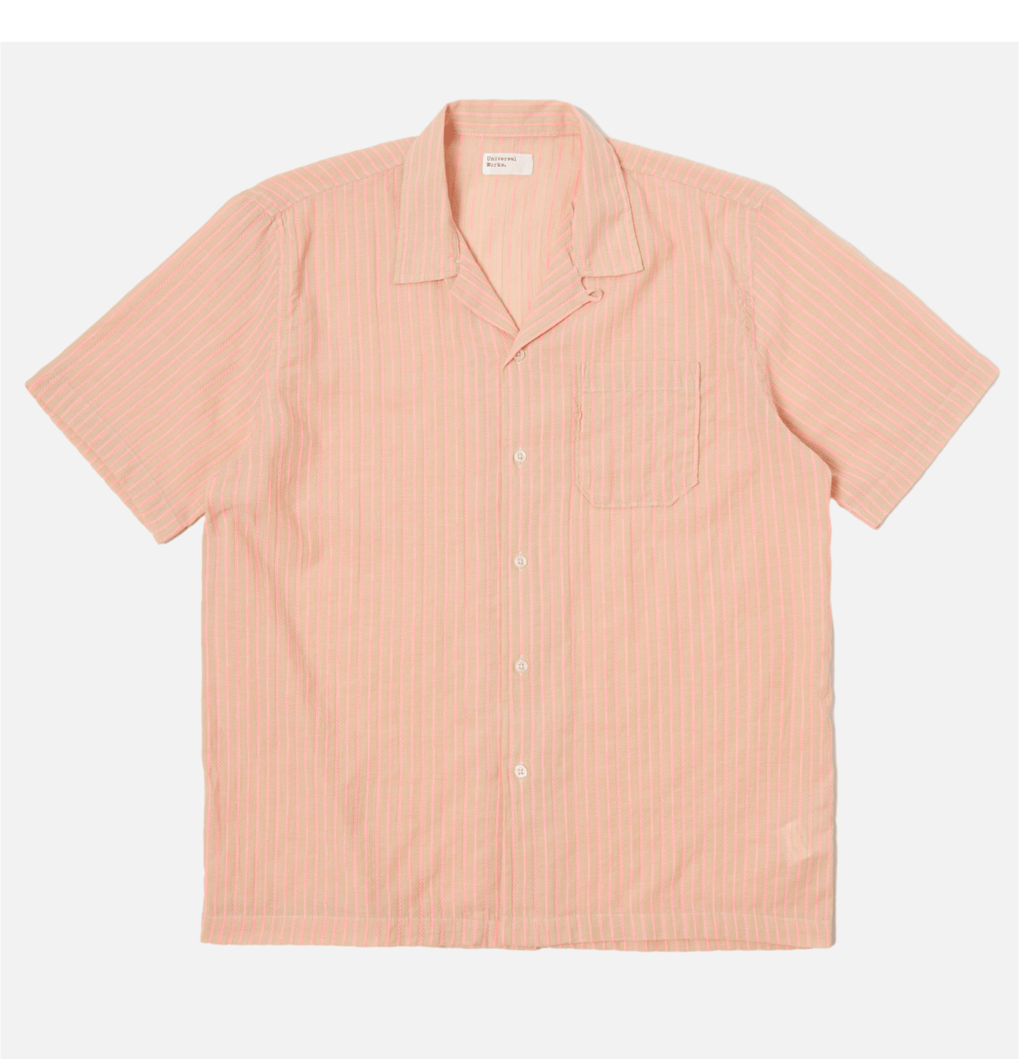 Universal Works Road Shirt Fluro Beige Pink