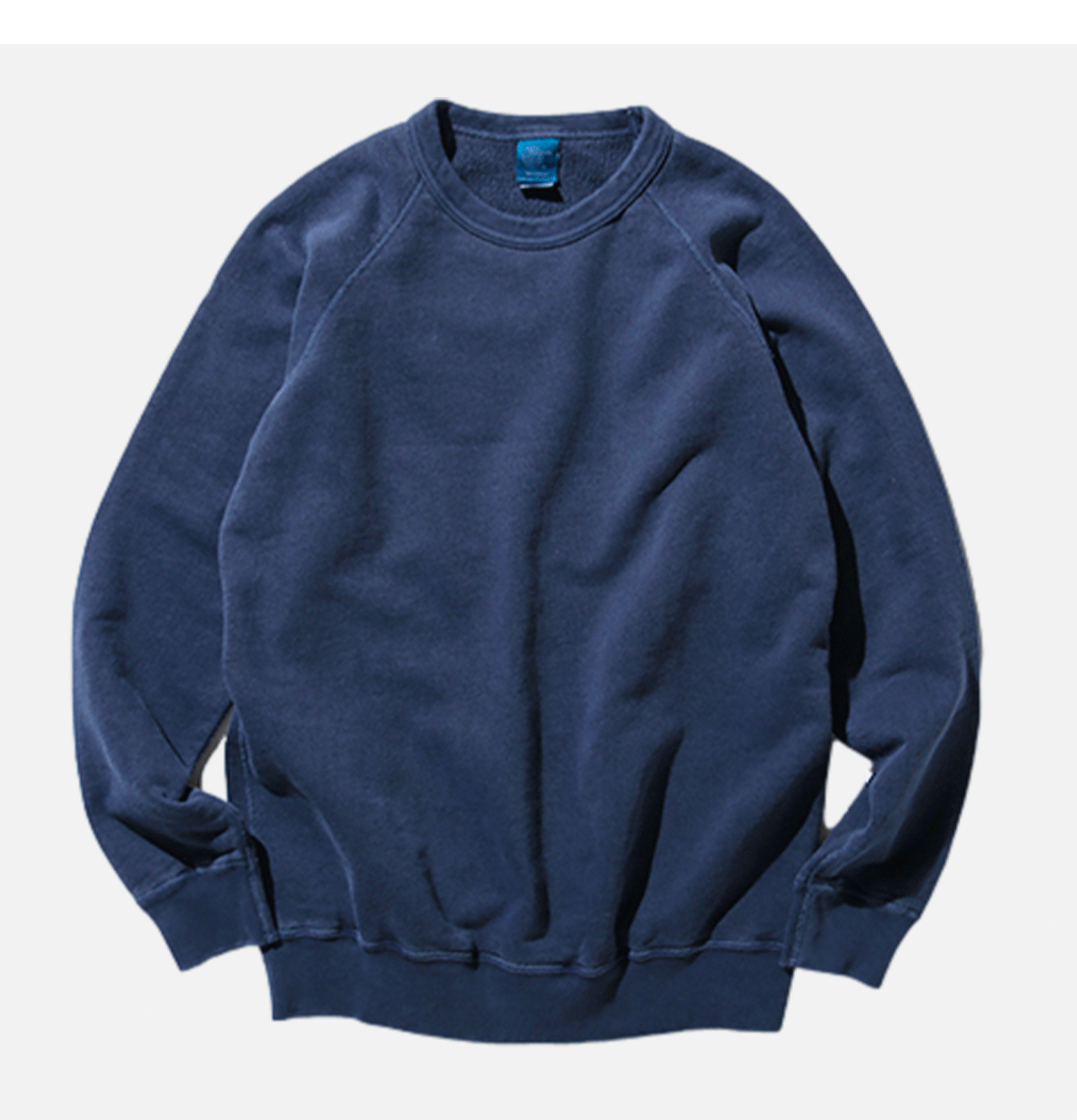 Good On Japan Raglan Pigment Dyed Crew Navy.