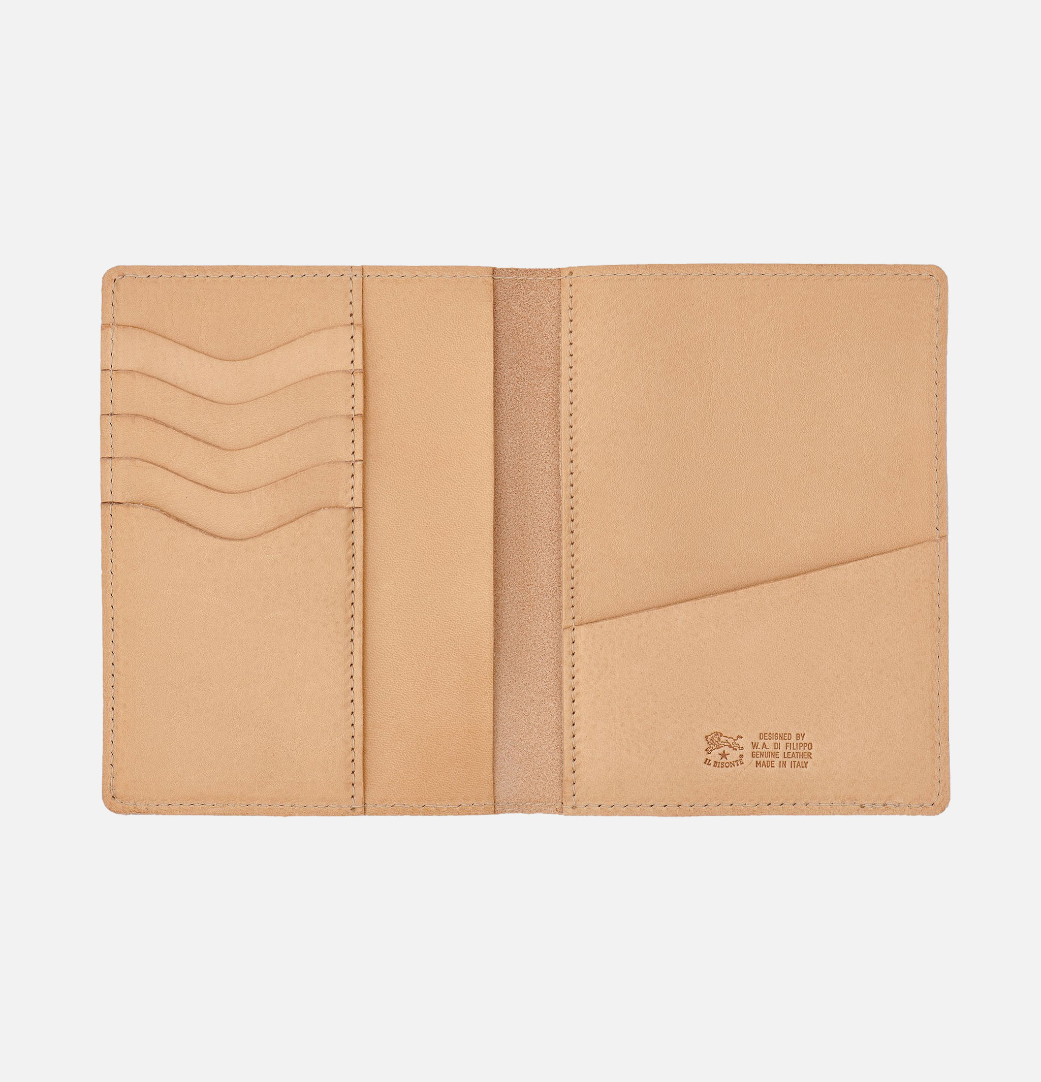 Il Bisonte Natural cowhide leather passport holder