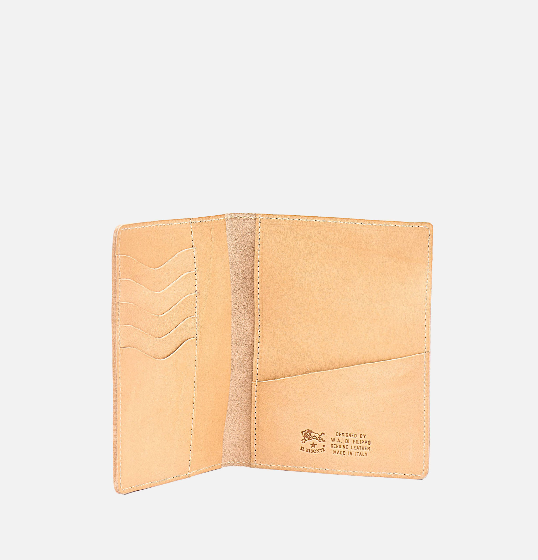 Il Bisonte Natural cowhide leather passport holder