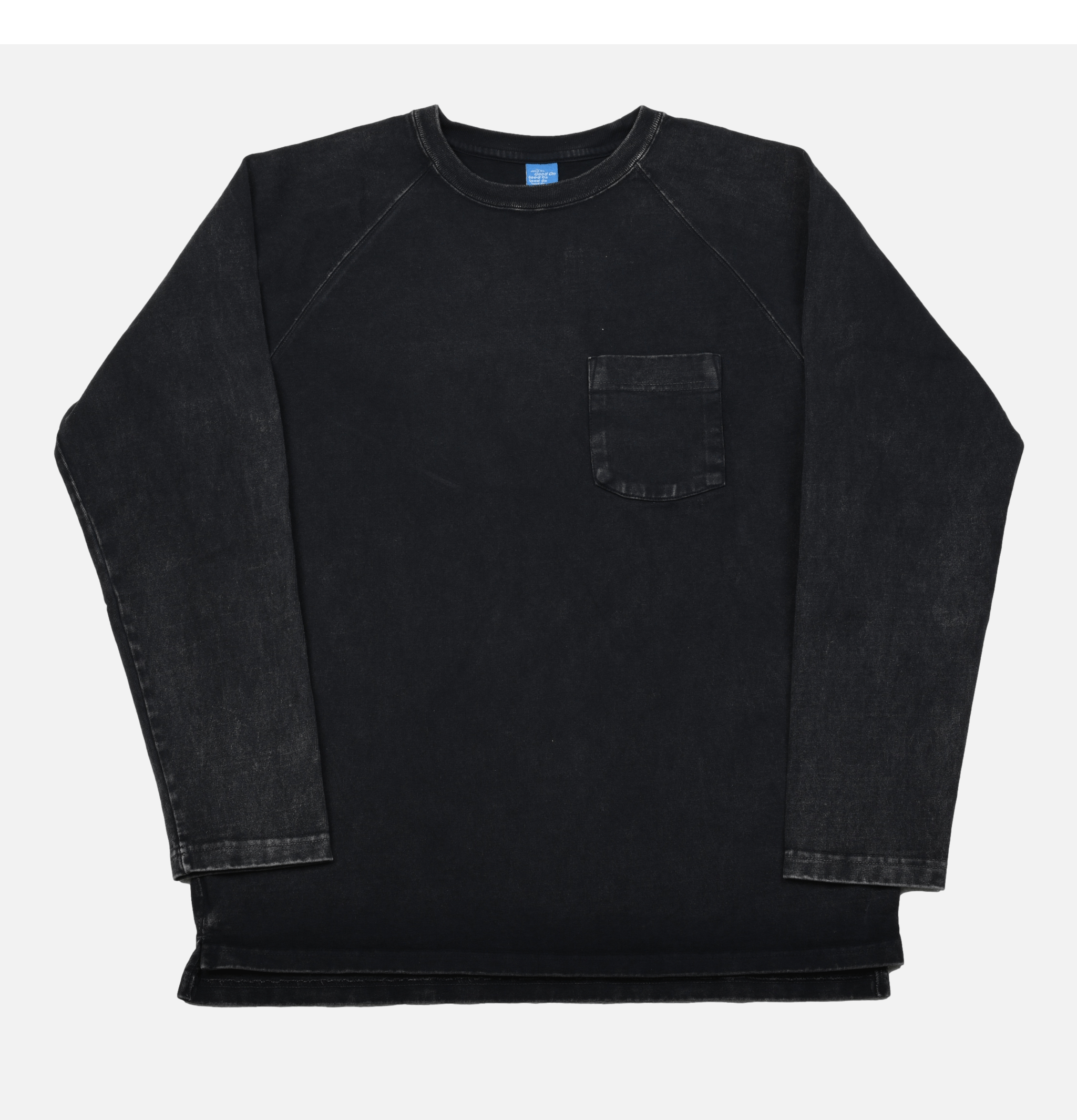 Good On Japan Vintage Dye Ls Raglan Pocket Noir