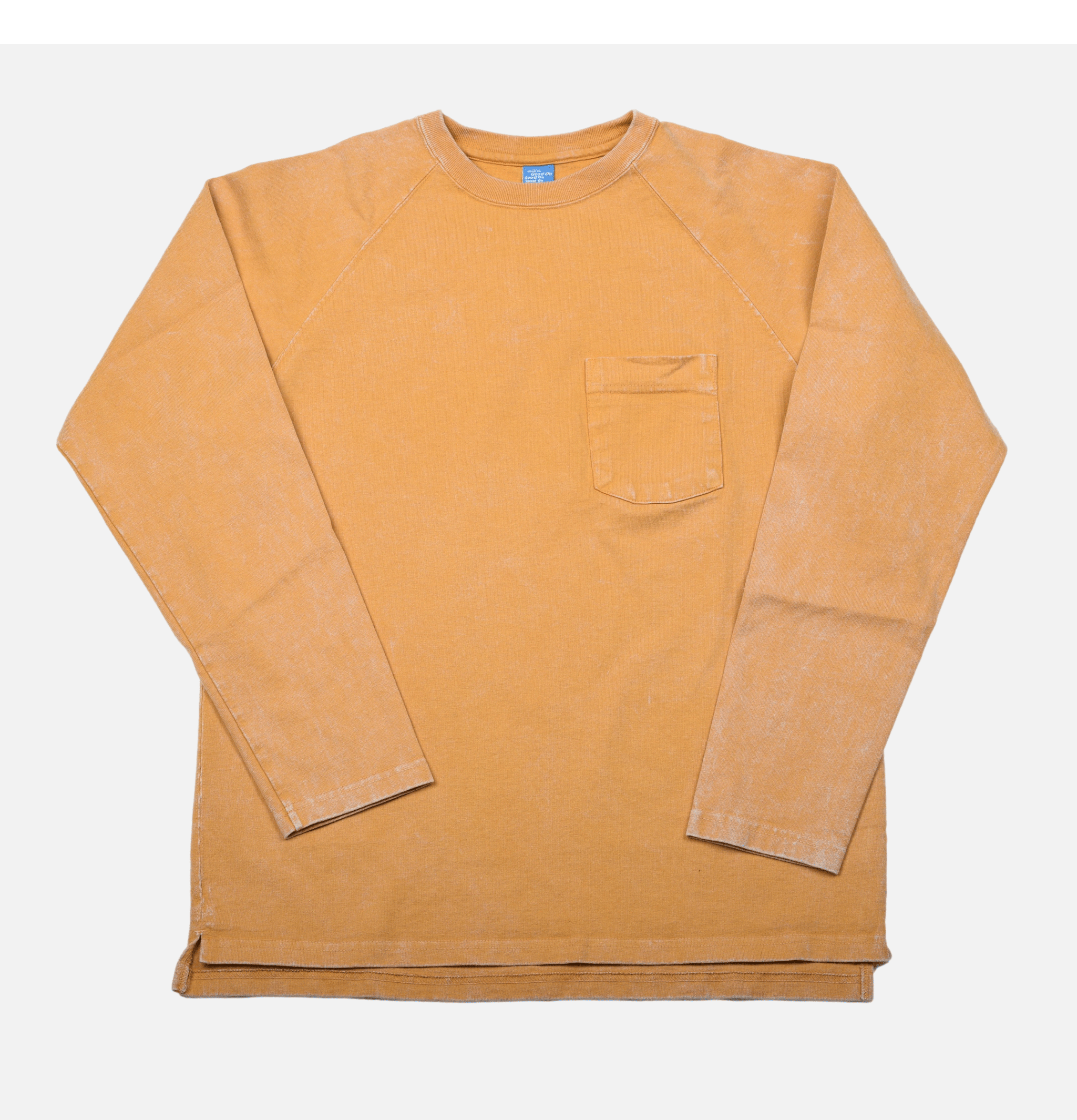 Good On Japan Vintage Dye Ls Raglan Pocket Mustard