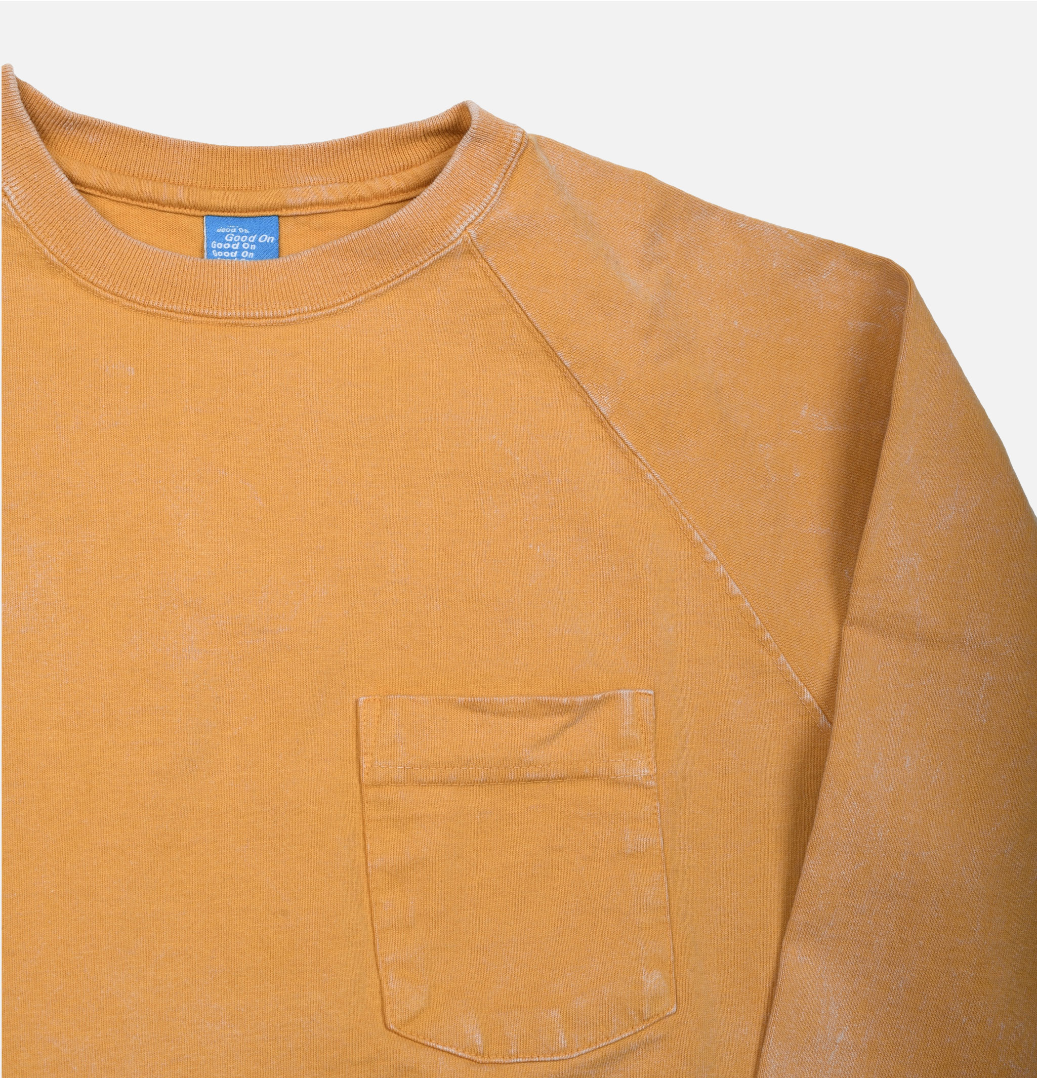 Good On Japan Vintage Dye Ls Raglan Pocket Mustard