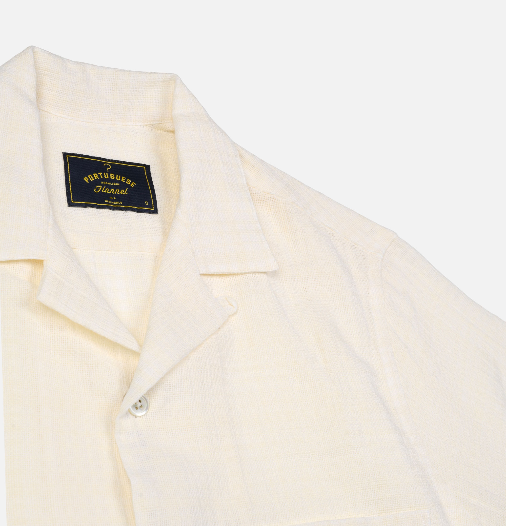 Portuguese Flannel Grain Cotton White Shirt