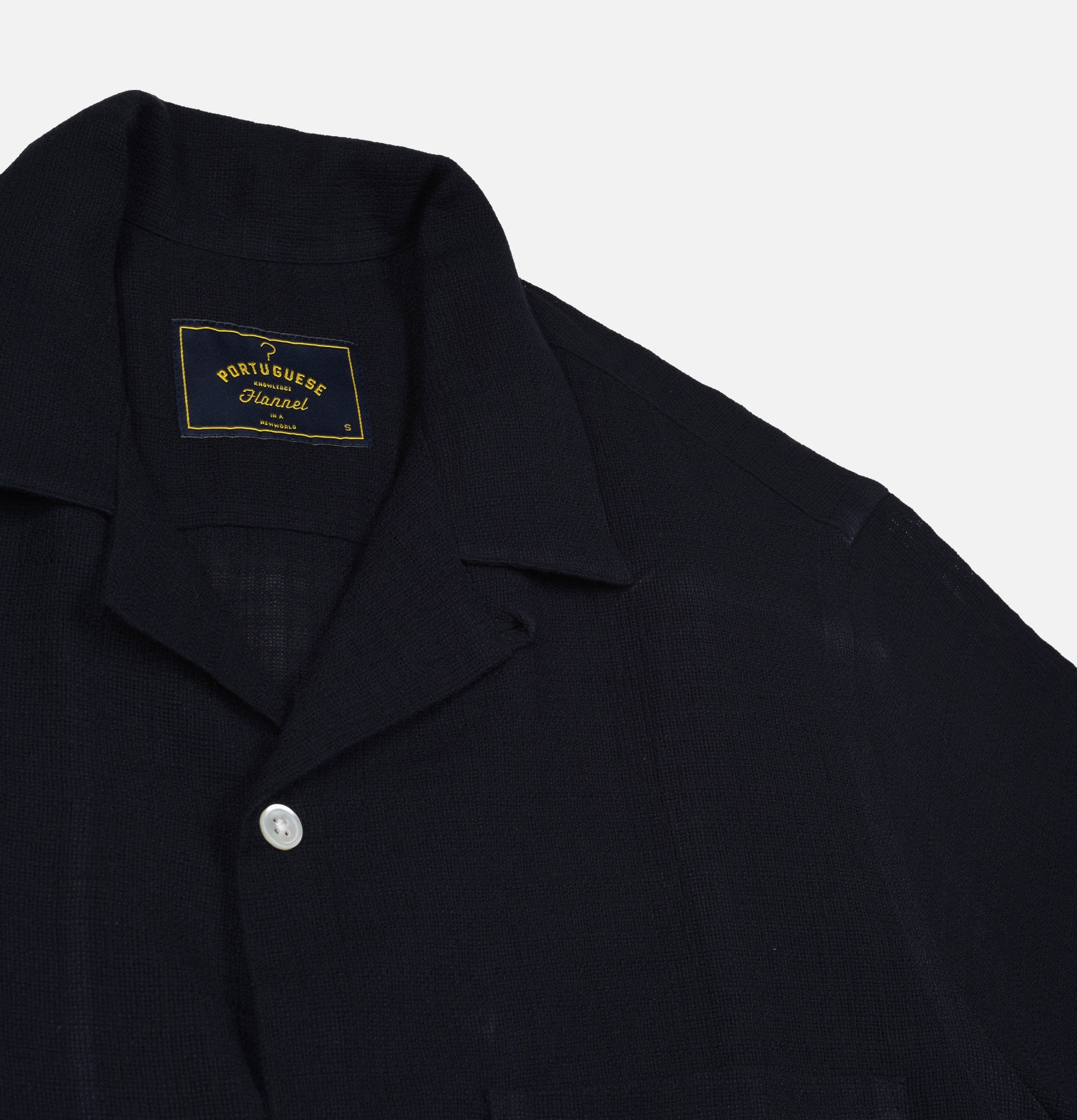 Portuguese Flannel Grain Cotton Navy shirt