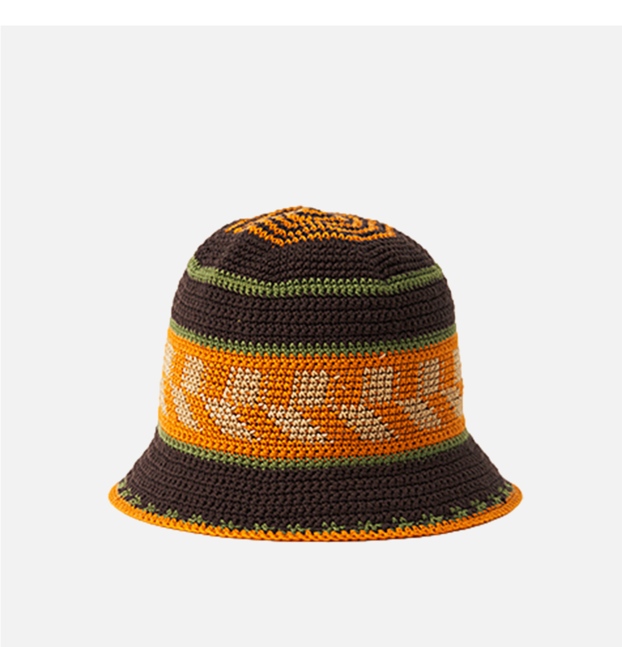 Sublime hand-knitted hat Brown Orange