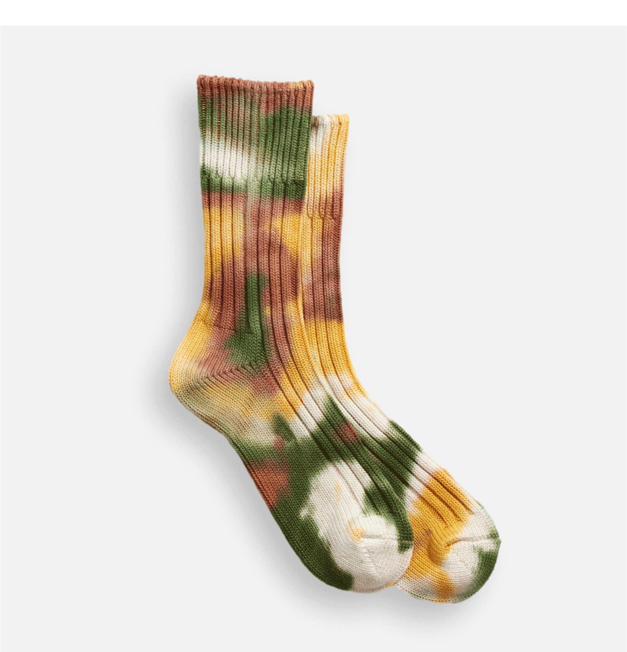 Chaussettes Chunky Ribbed Crew Tie Dye Rototo Jaune