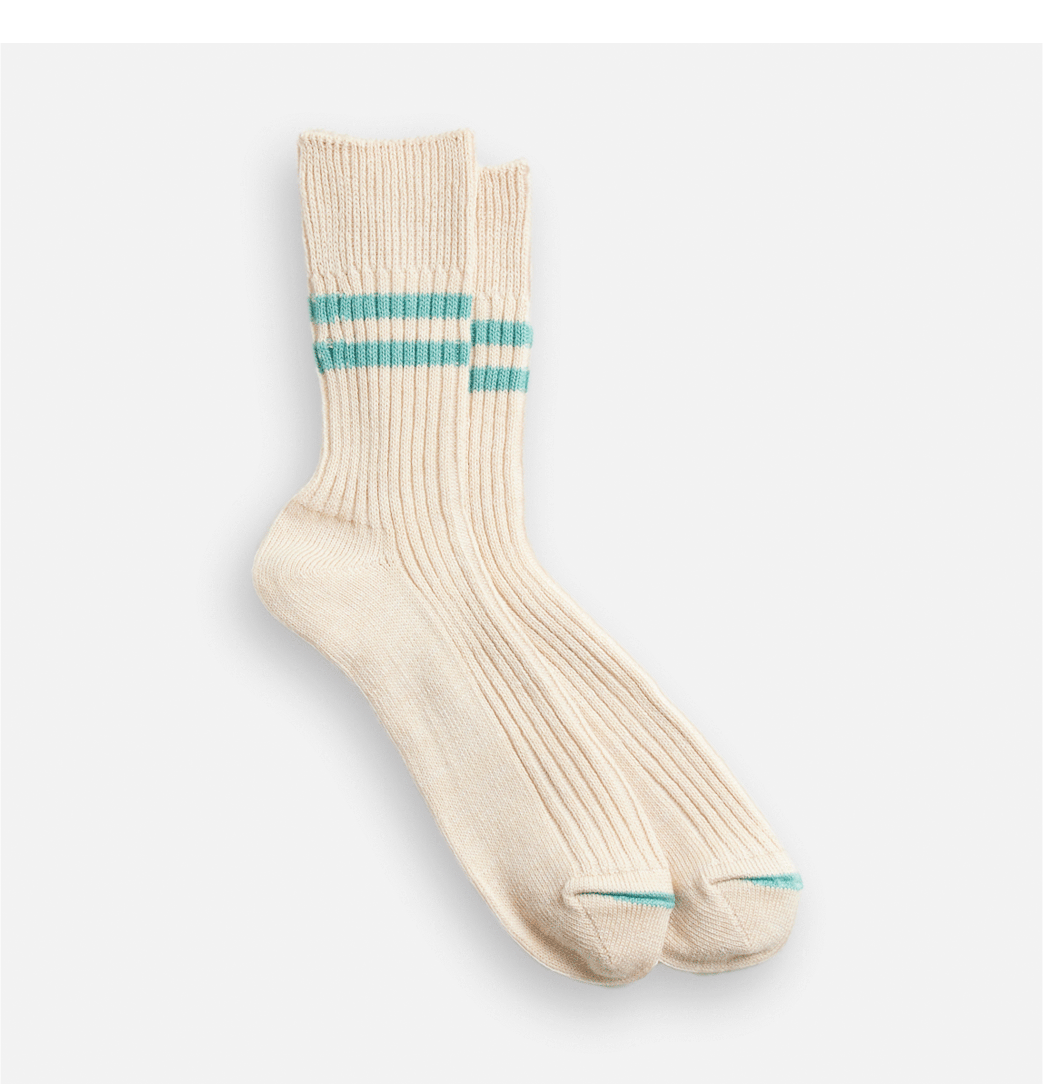 Chaussettes Rototo Hemp Organic Cotton Stripe Turquoise