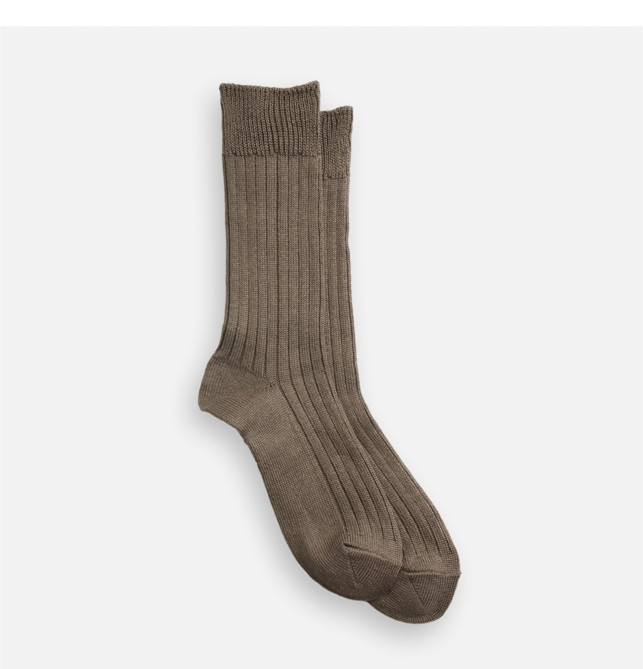 Rototo Linen Cotton Ribbed Crew Dark Gray Socks