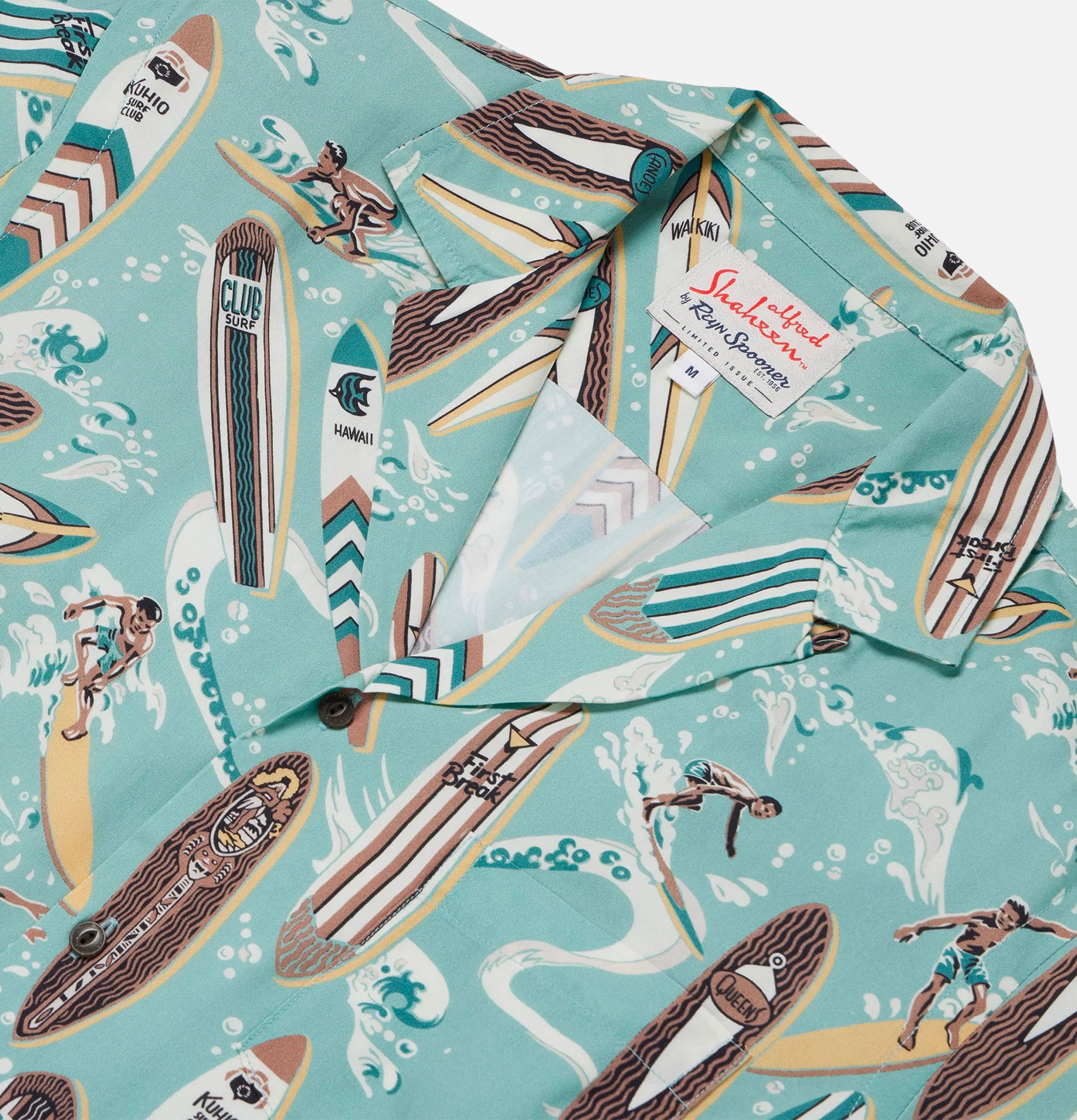 Reyn Spooner Vintage Longboard Sea Foam shirt