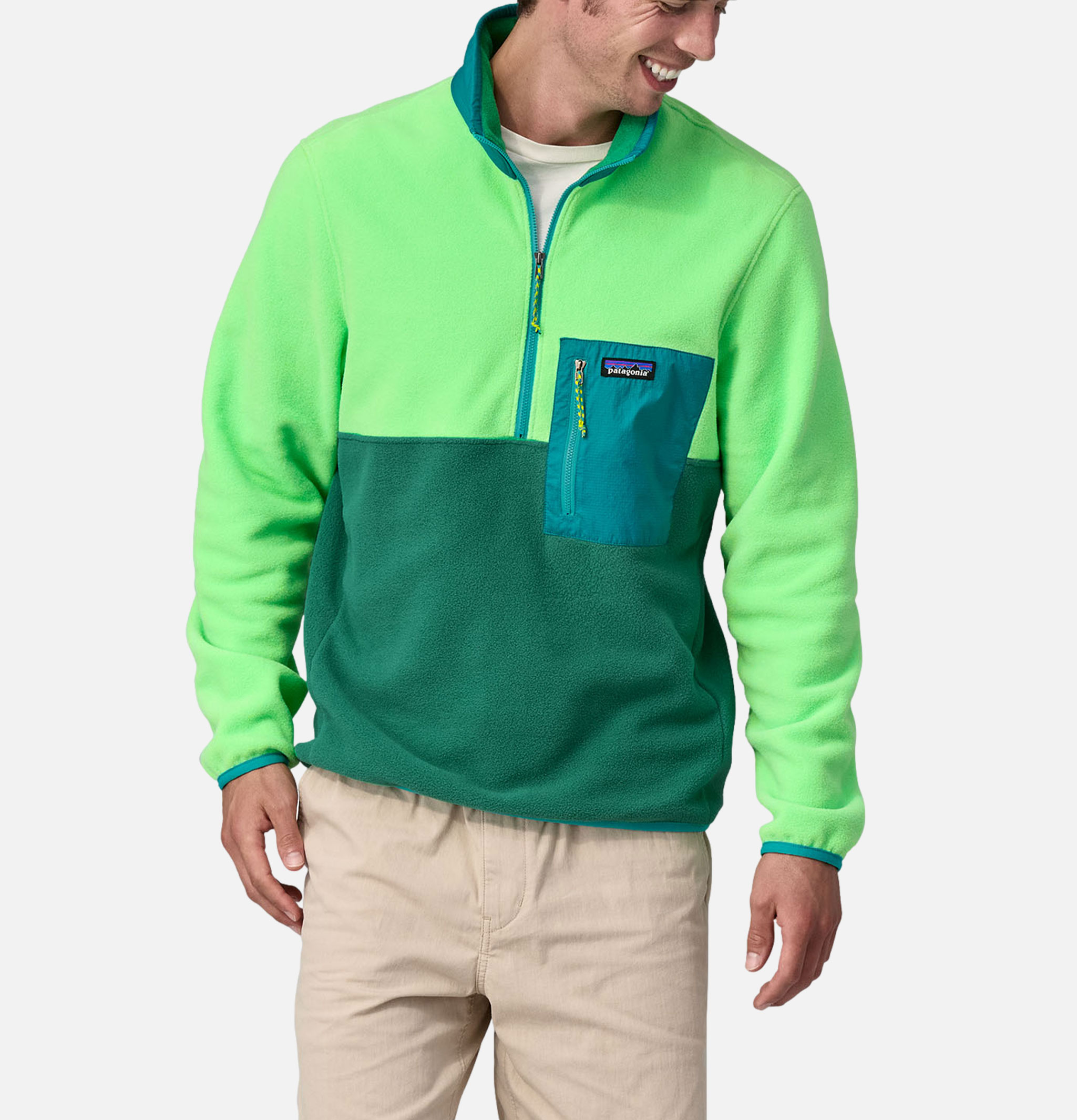 Patagonia Microdini 1/2 Zip Fleece Pullover Gather Green