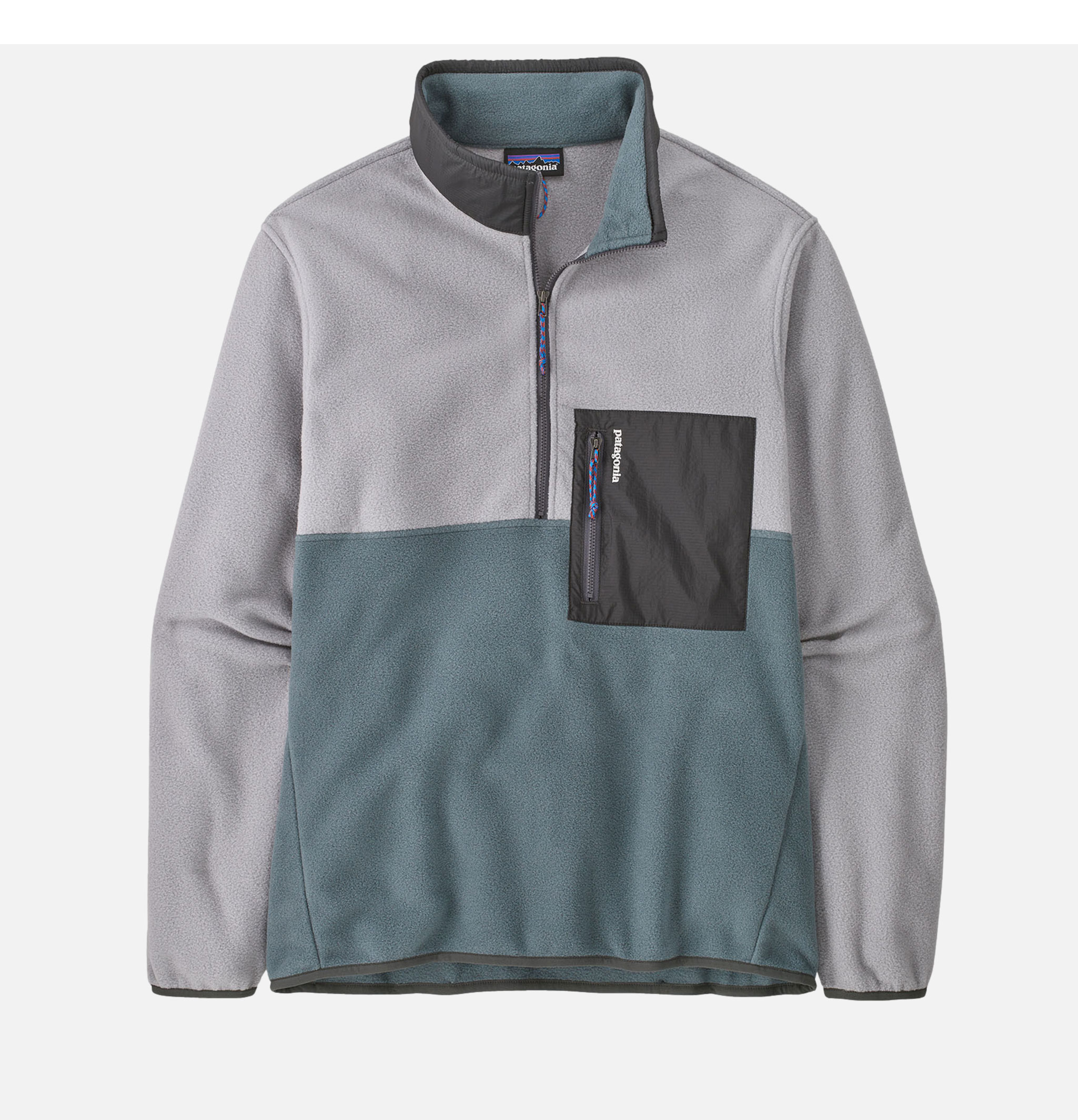 Patagonia Microdini 1/2 Zip Fleece Pullover Nouveau Green, Salt Grey