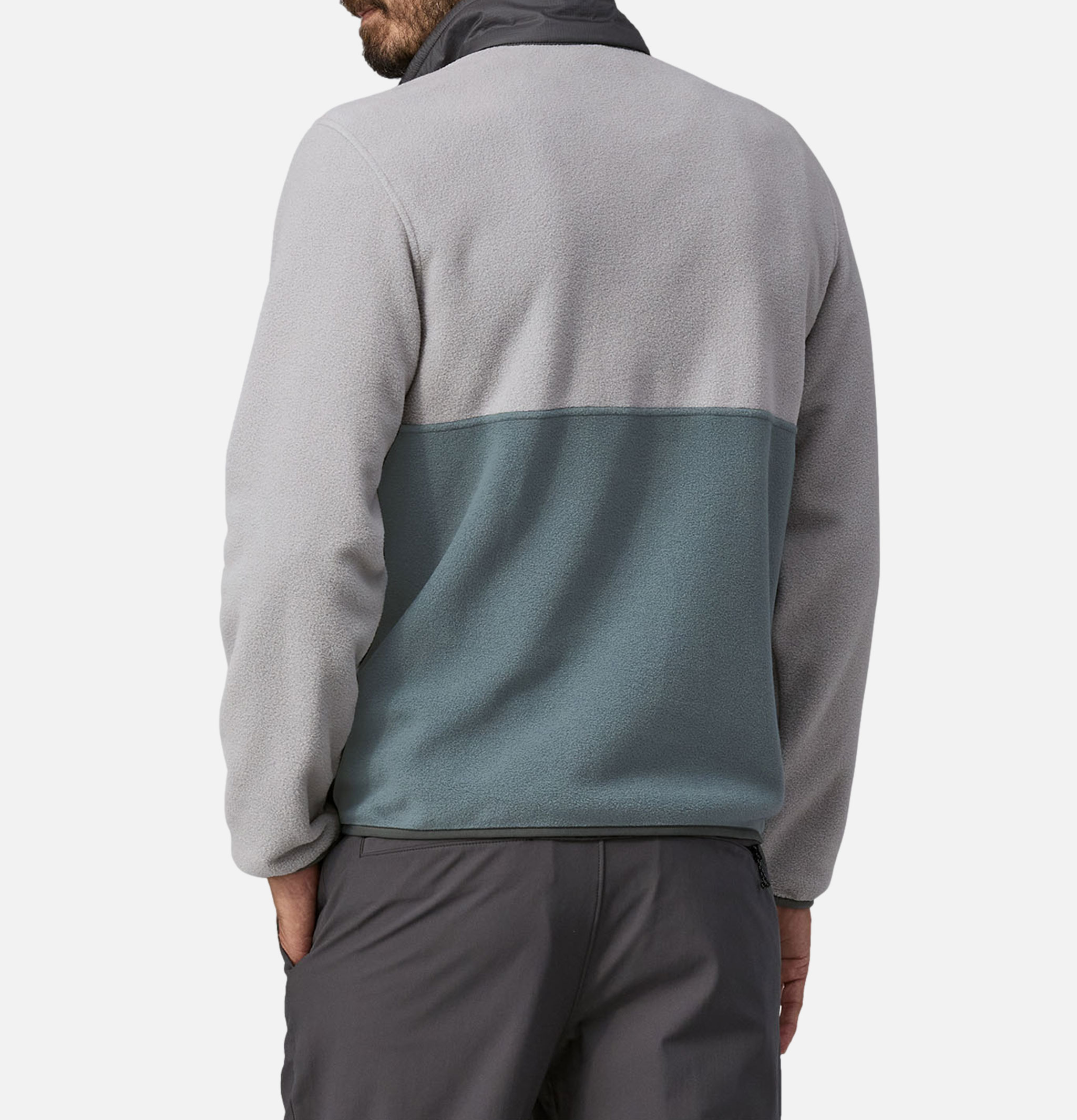 Patagonia Microdini 1/2 Zip Fleece Pullover Nouveau Green, Salt Grey