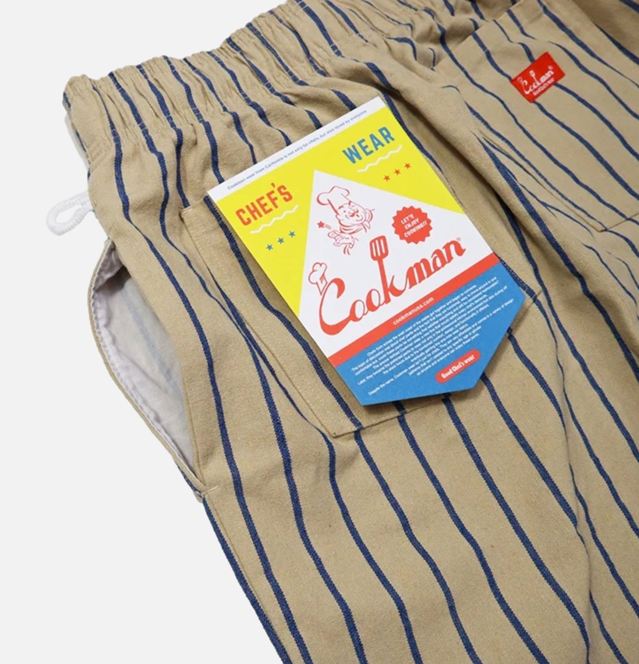 Pantalon Cookman USA Chef Pants Stripe Beige Blue