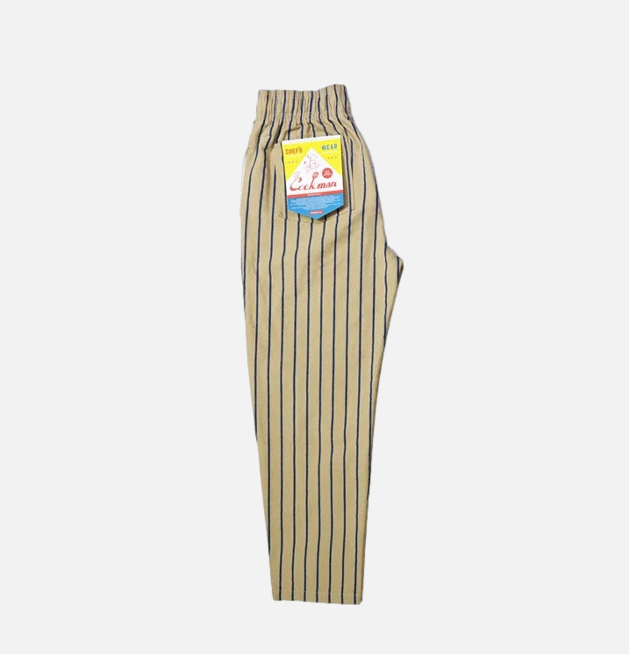 Cookman USA Chef Pants Stripe Beige Blue