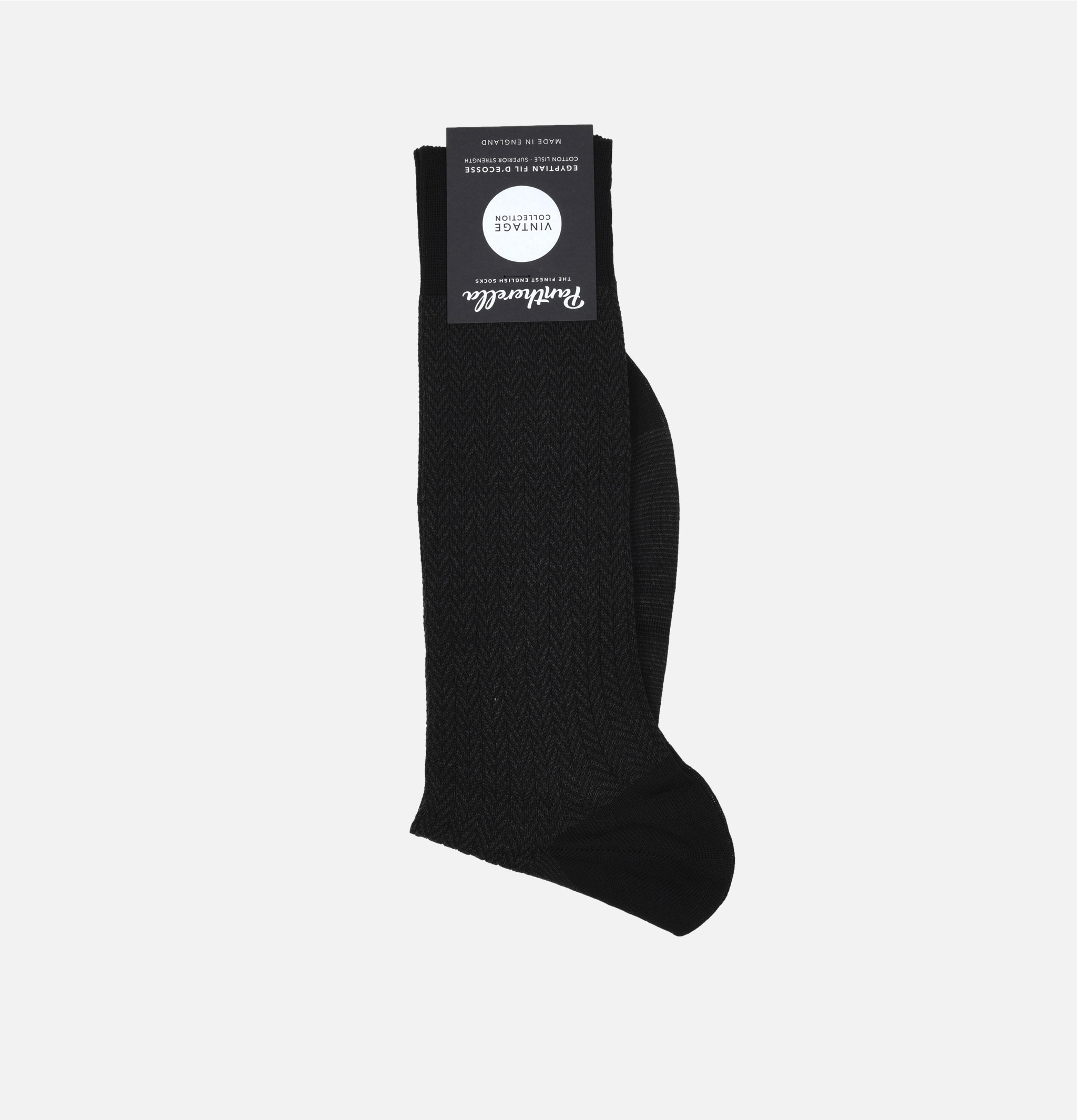 Pantherella Herringbone Sock Black