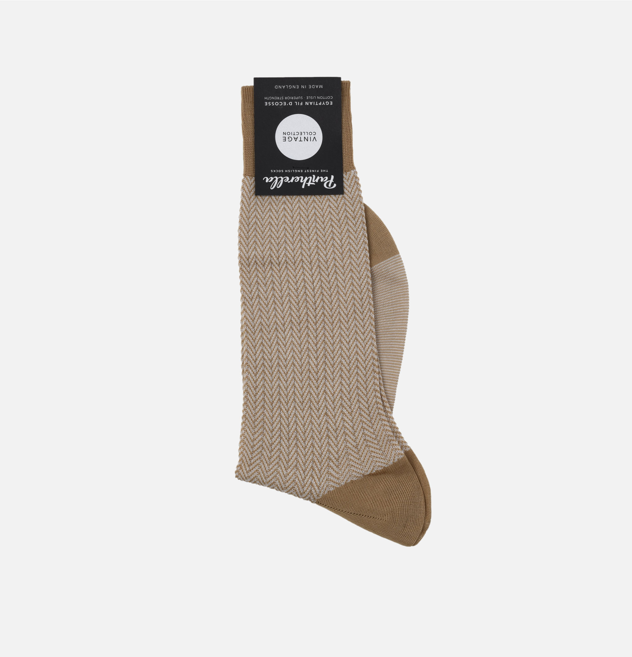 Chaussettes Pantherella Herringbone Fabian Light Khaki