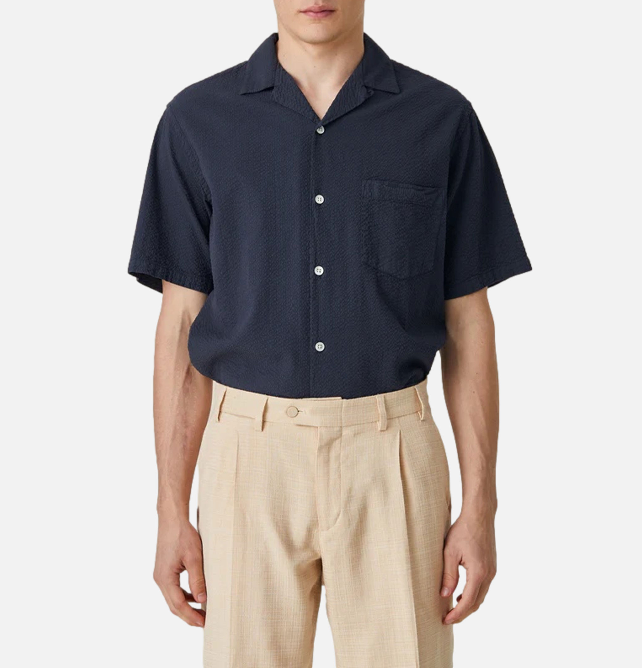 Portuguese Flannel Chemise Atlantico Camp Navy