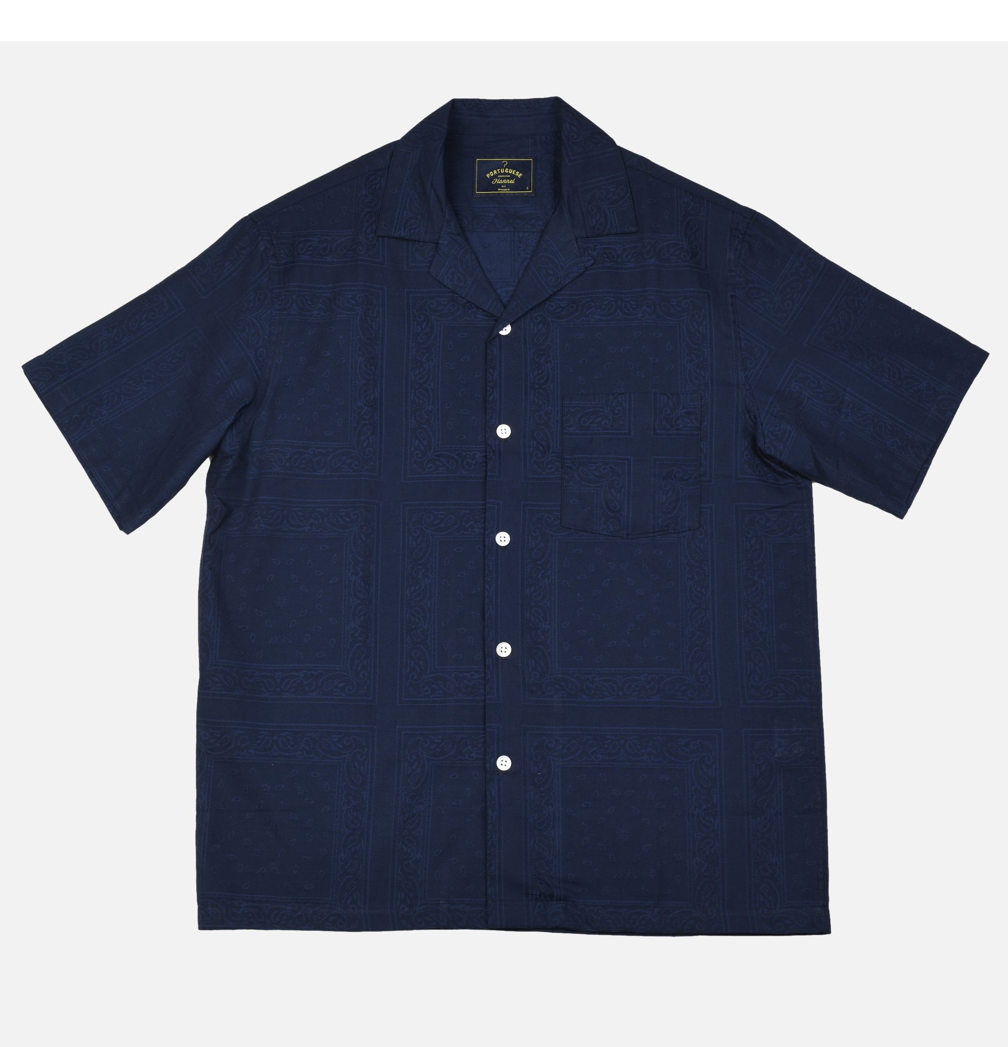 Portuguese Flannel Chemise Paisley Bleu
