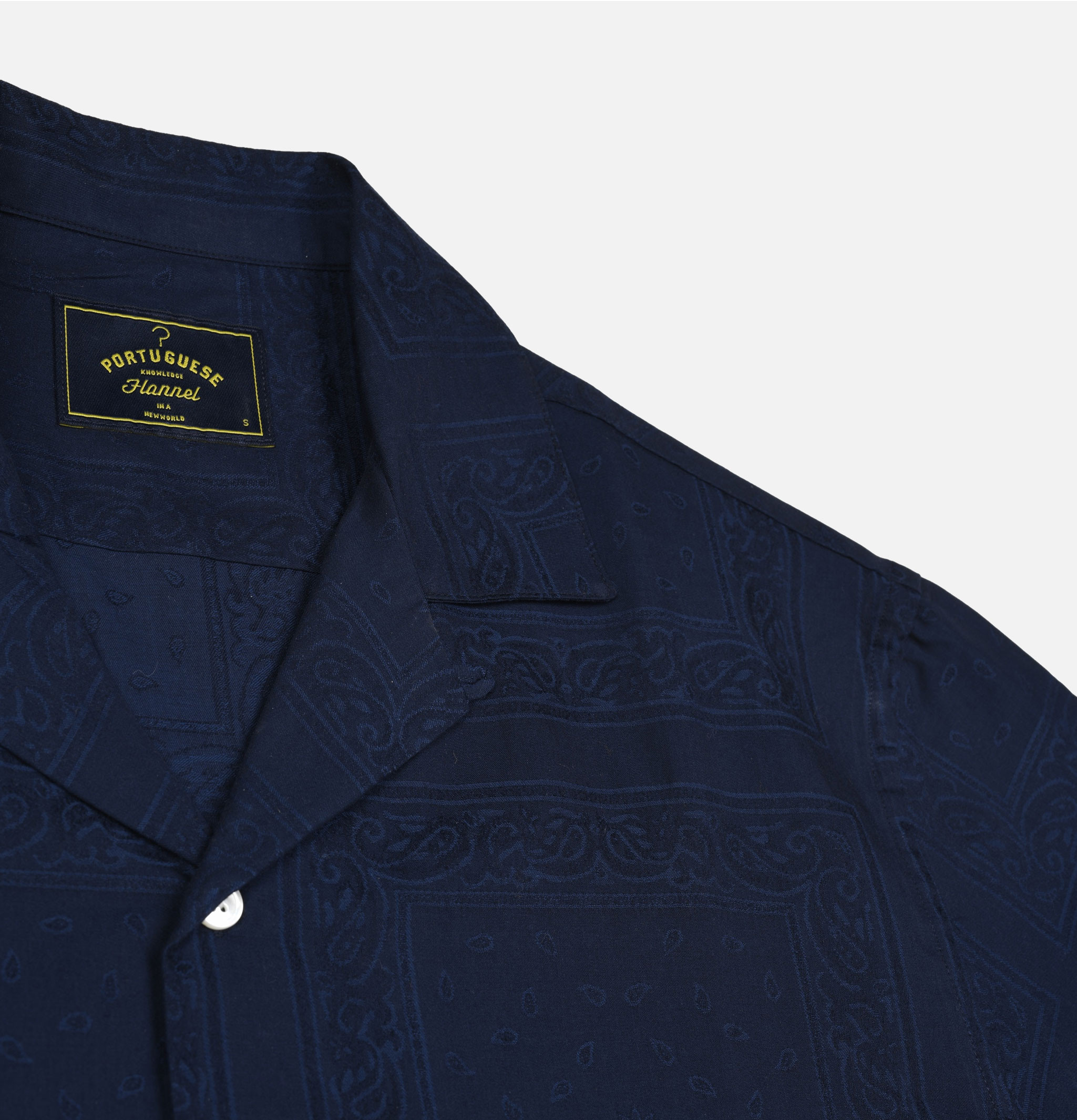 Portuguese Flannel Chemise Paisley Bleu