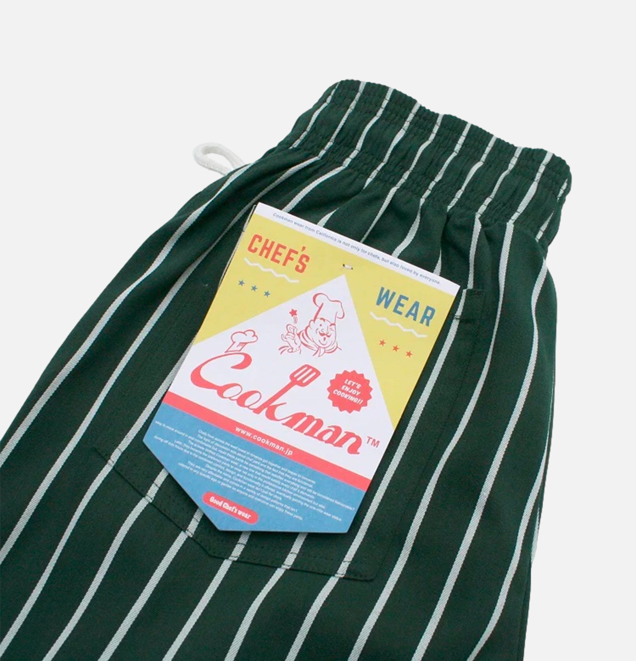 Cookman Chef Pants Stripe Green.