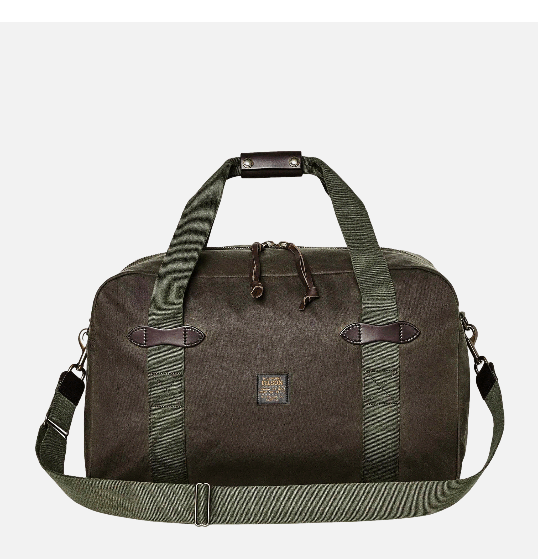 Medium tin cloth field duffle bag top