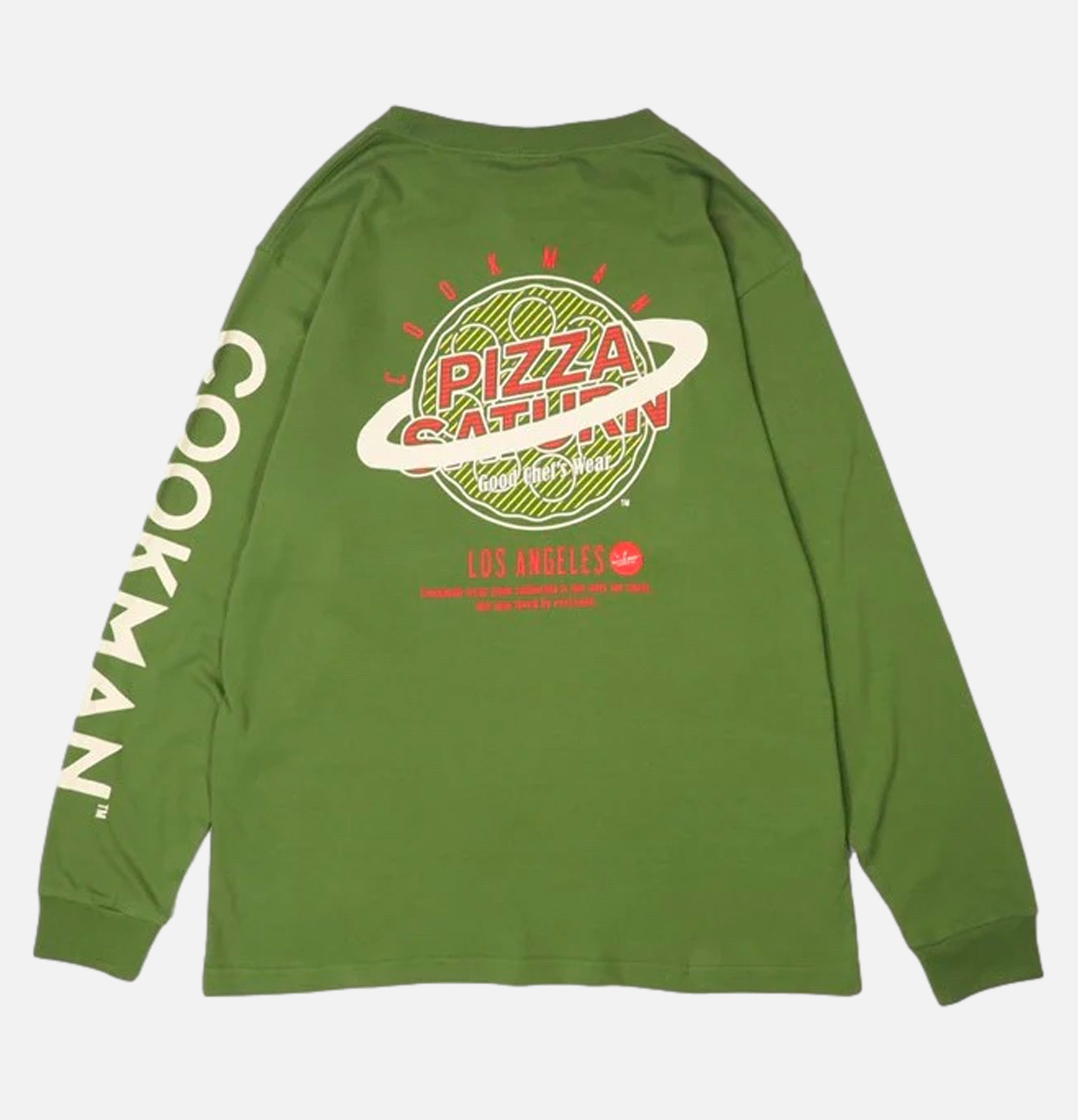 Cookman T-shirt Long Sleeve Pizza Green