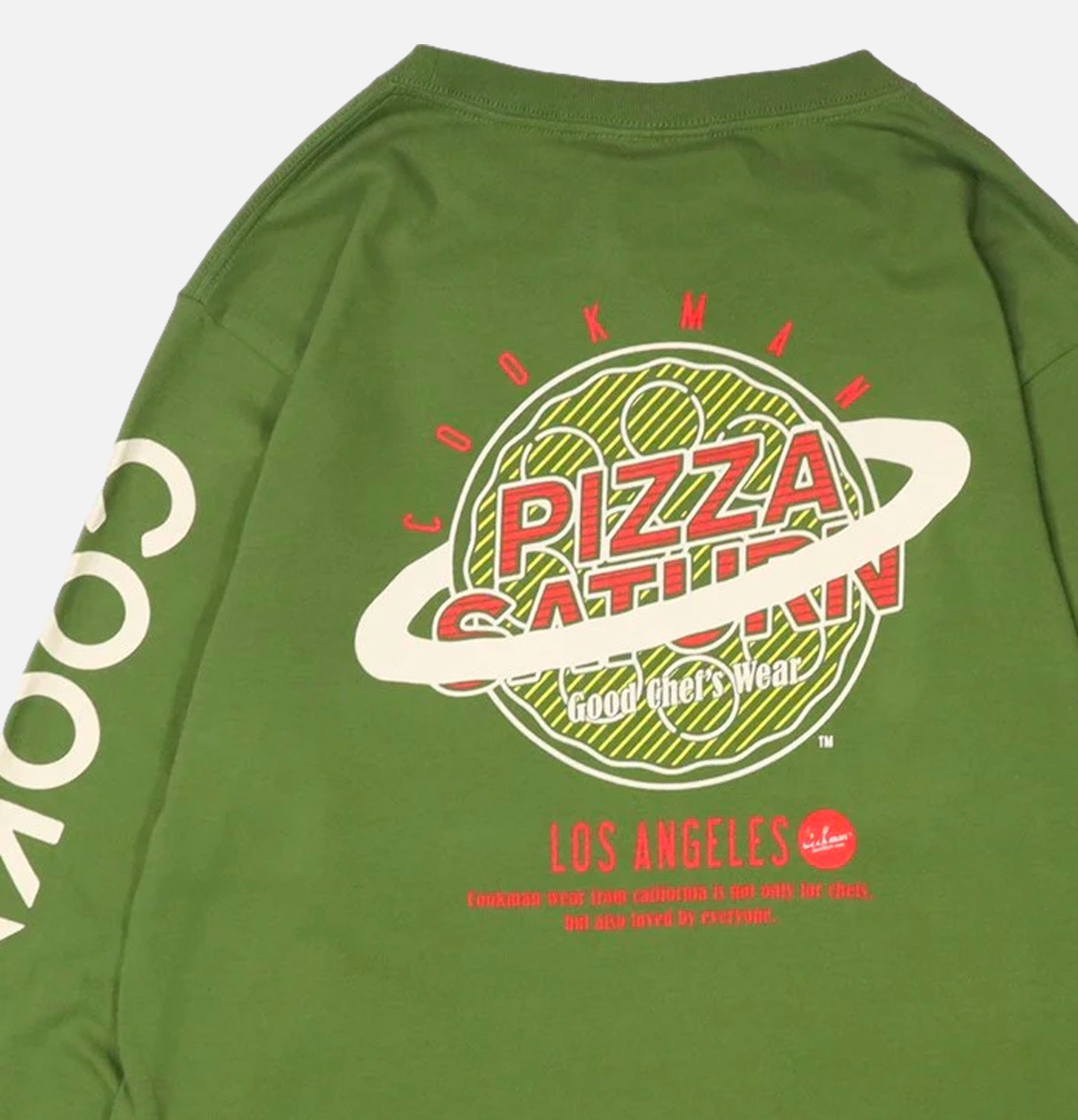 Cookman T-shirt Long Sleeve Pizza Green