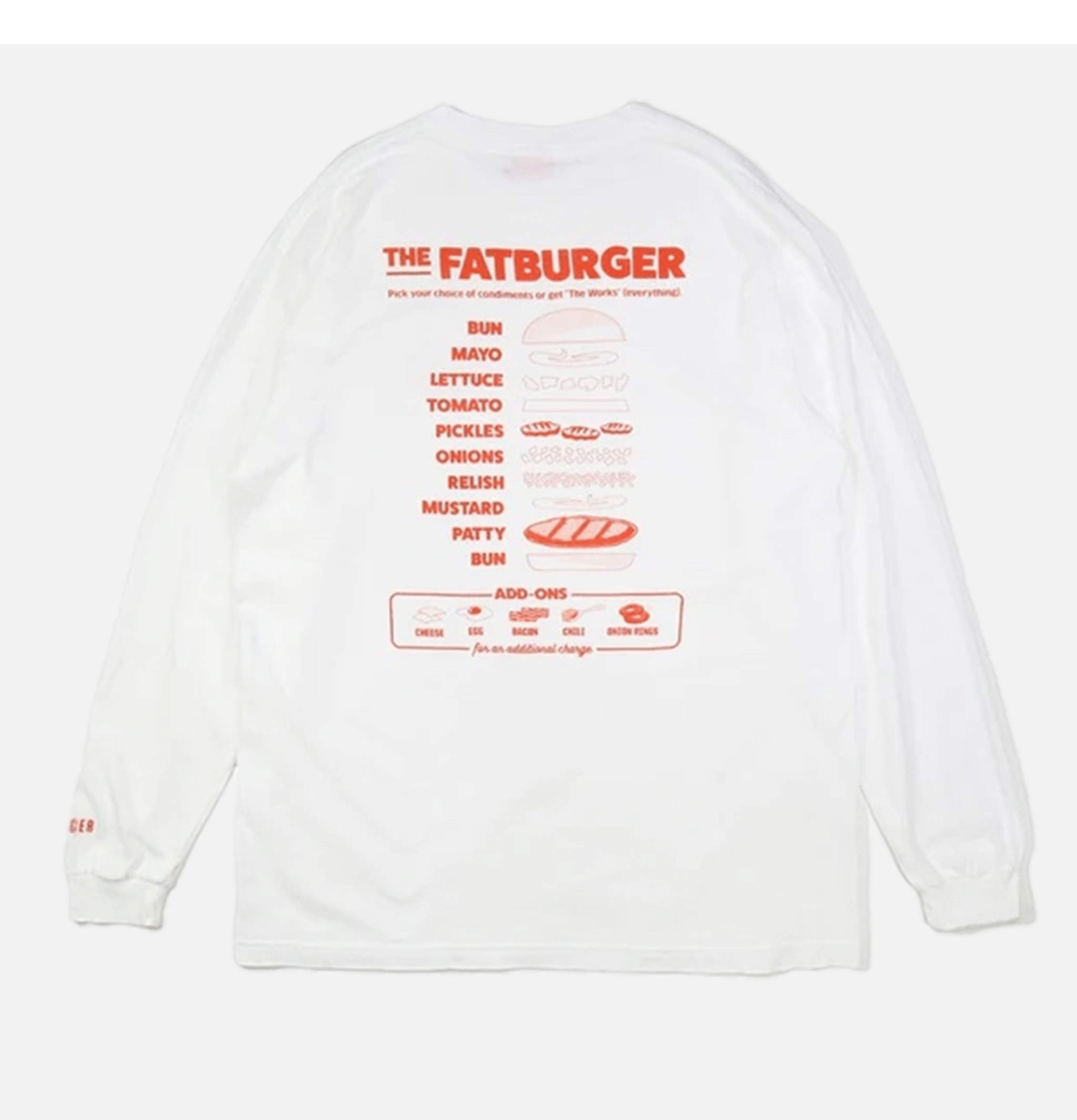 Fatburger x Cookman Collaboration T-Shirt - FAT Topping Menu White