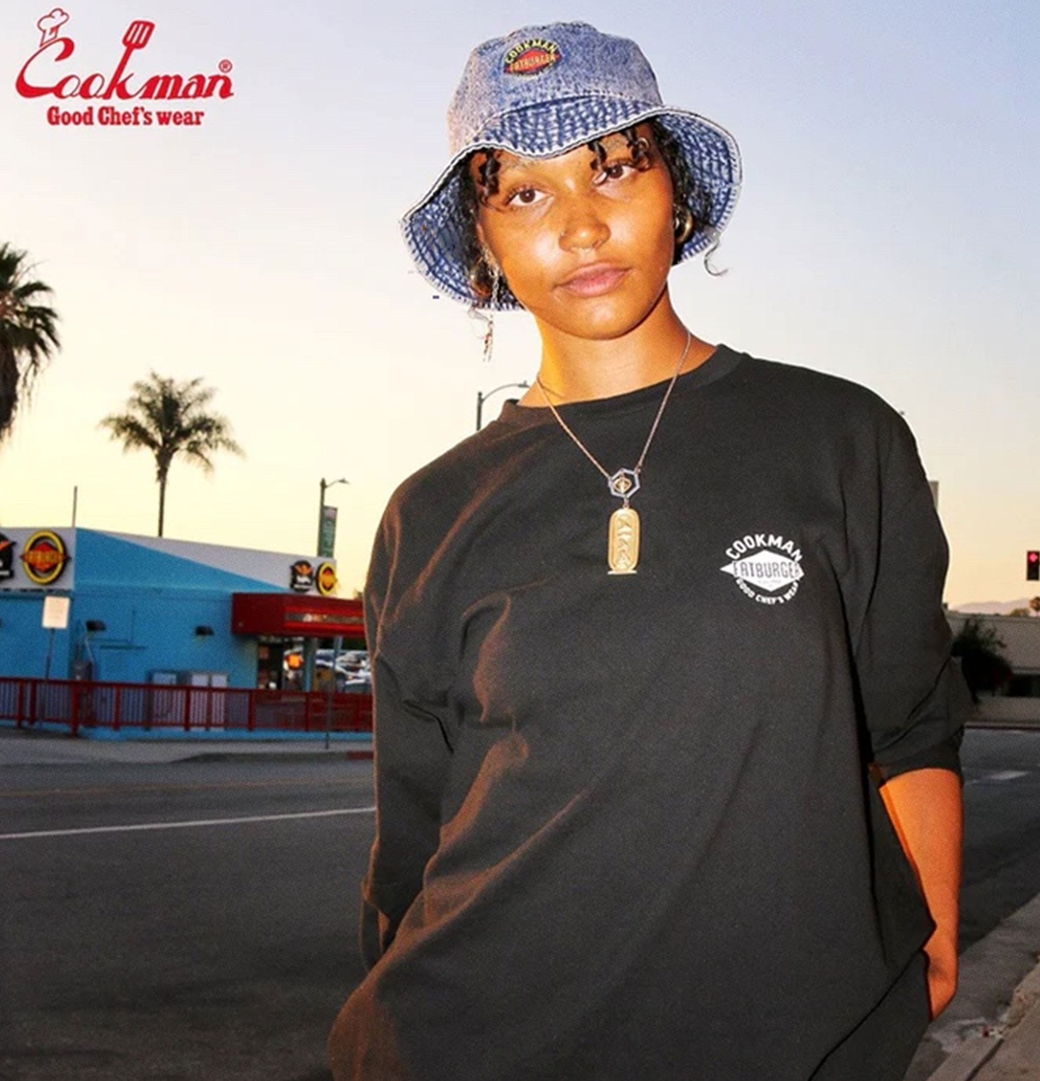 Fatburger x Cookman Collaboration T-Shirt - FAT Topping Menu Black