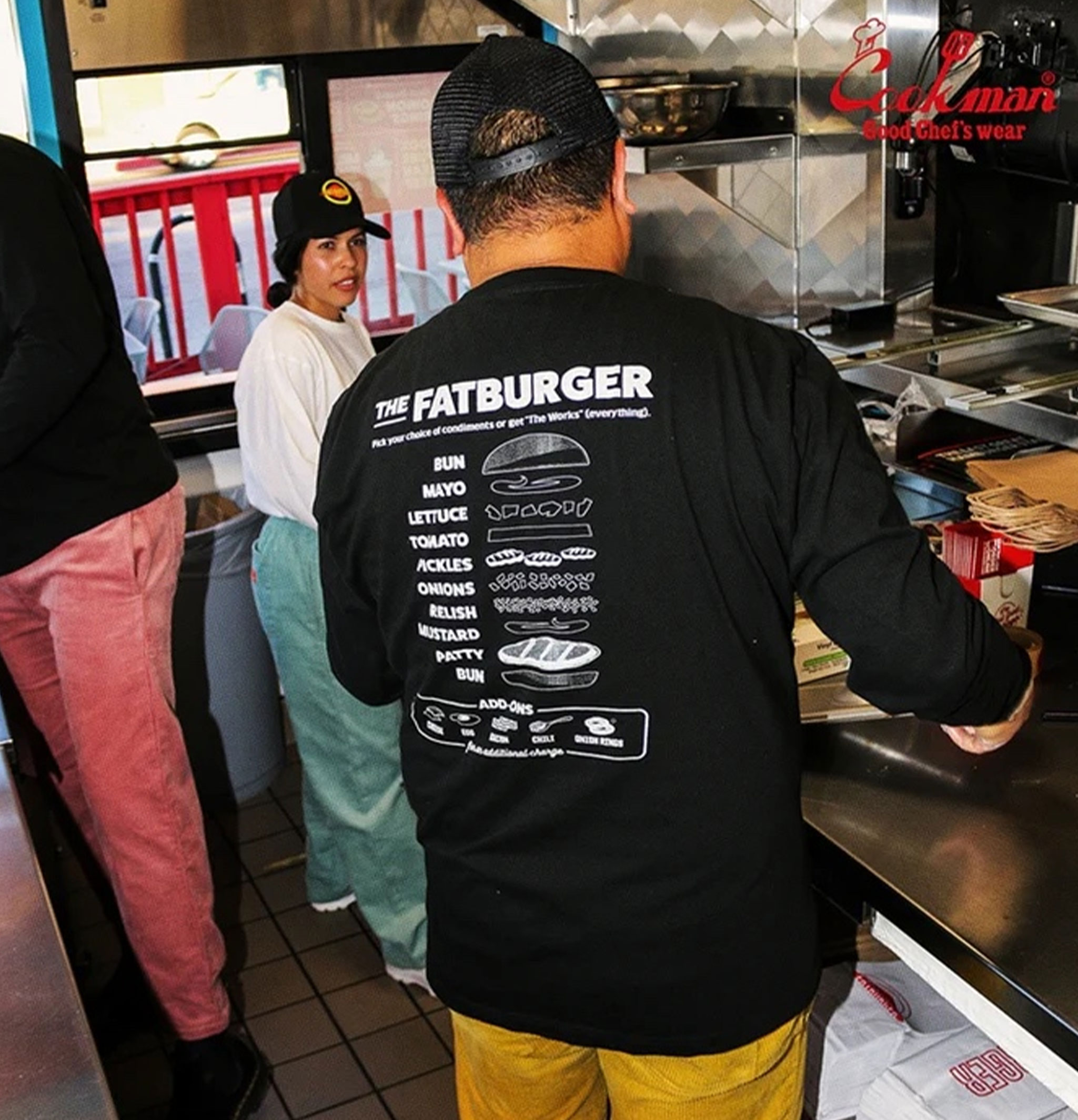 Fatburger x Cookman Collaboration T-Shirt - FAT Topping Menu Black